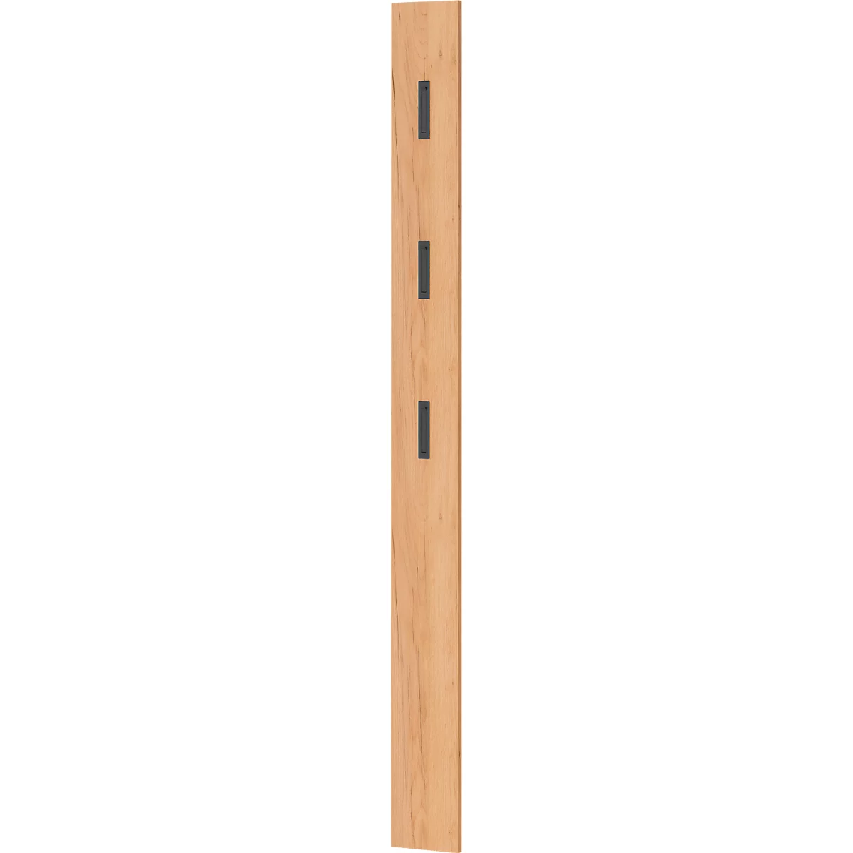 Garderobenpaneel 3728, MDF melaminharzbeschichtet, 3 ausklappbare Haken, ca. B 150 x T 30 x H 1700 mm, Eiche