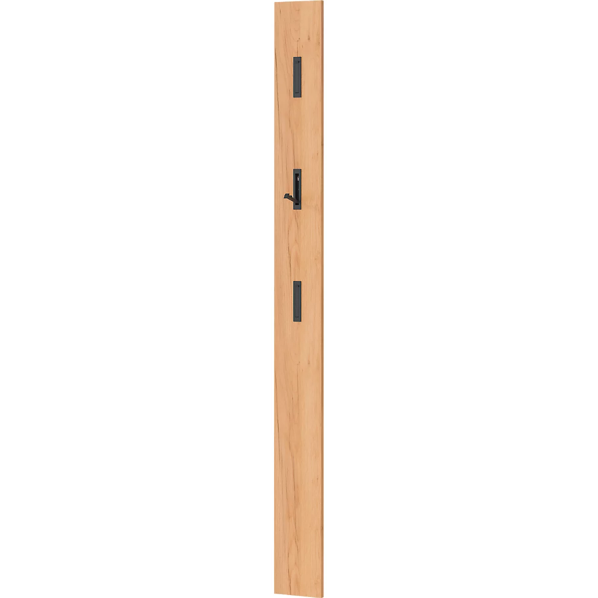 Garderobenpaneel 3728, MDF melaminharzbeschichtet, 3 ausklappbare Haken, ca. B 150 x T 30 x H 1700 mm, Eiche