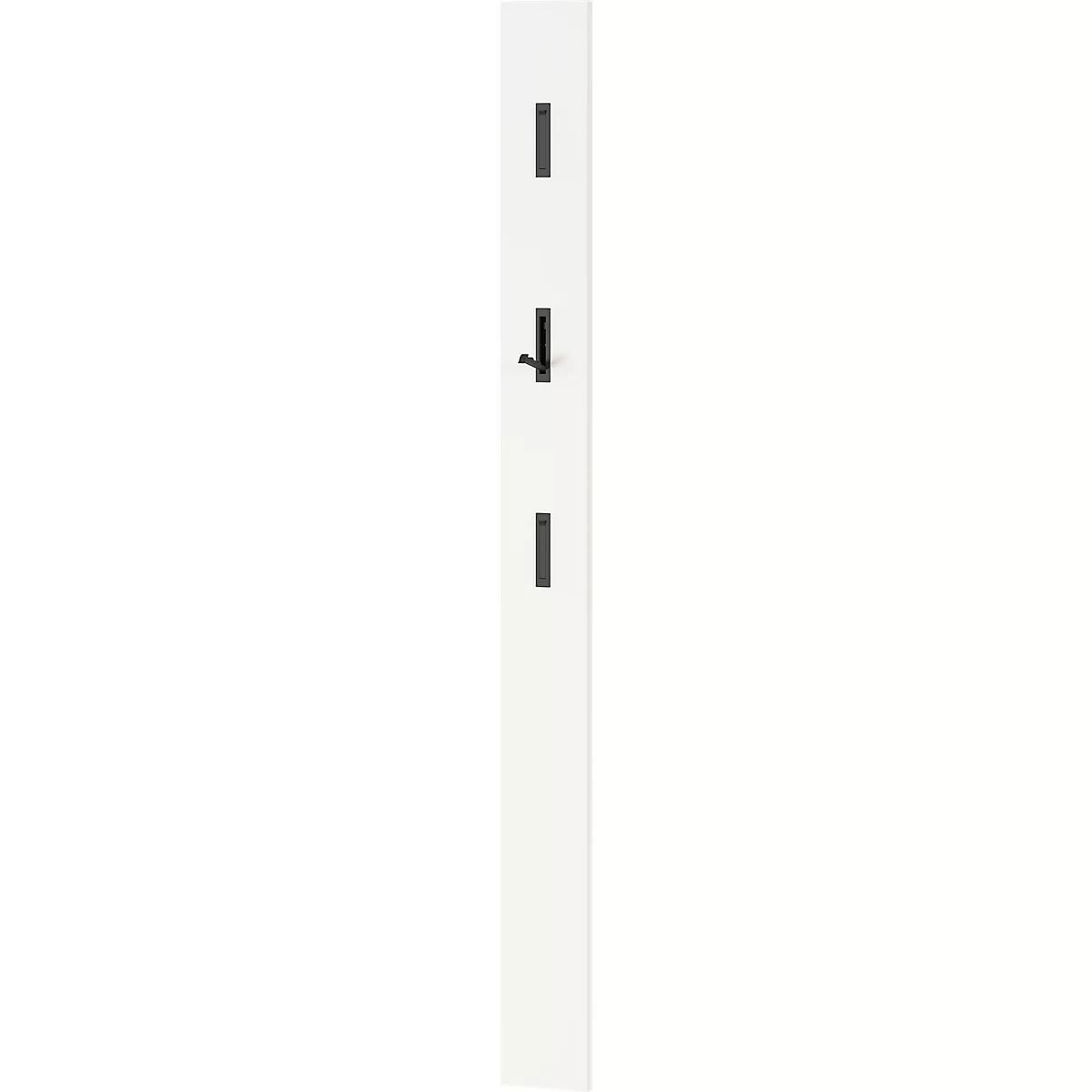 Garderobenpaneel 3728, MDF melaminharzbeschichtet, 3 ausklappbare Haken, ca. B 150 x T 30 x H 1700 mm, Weiß