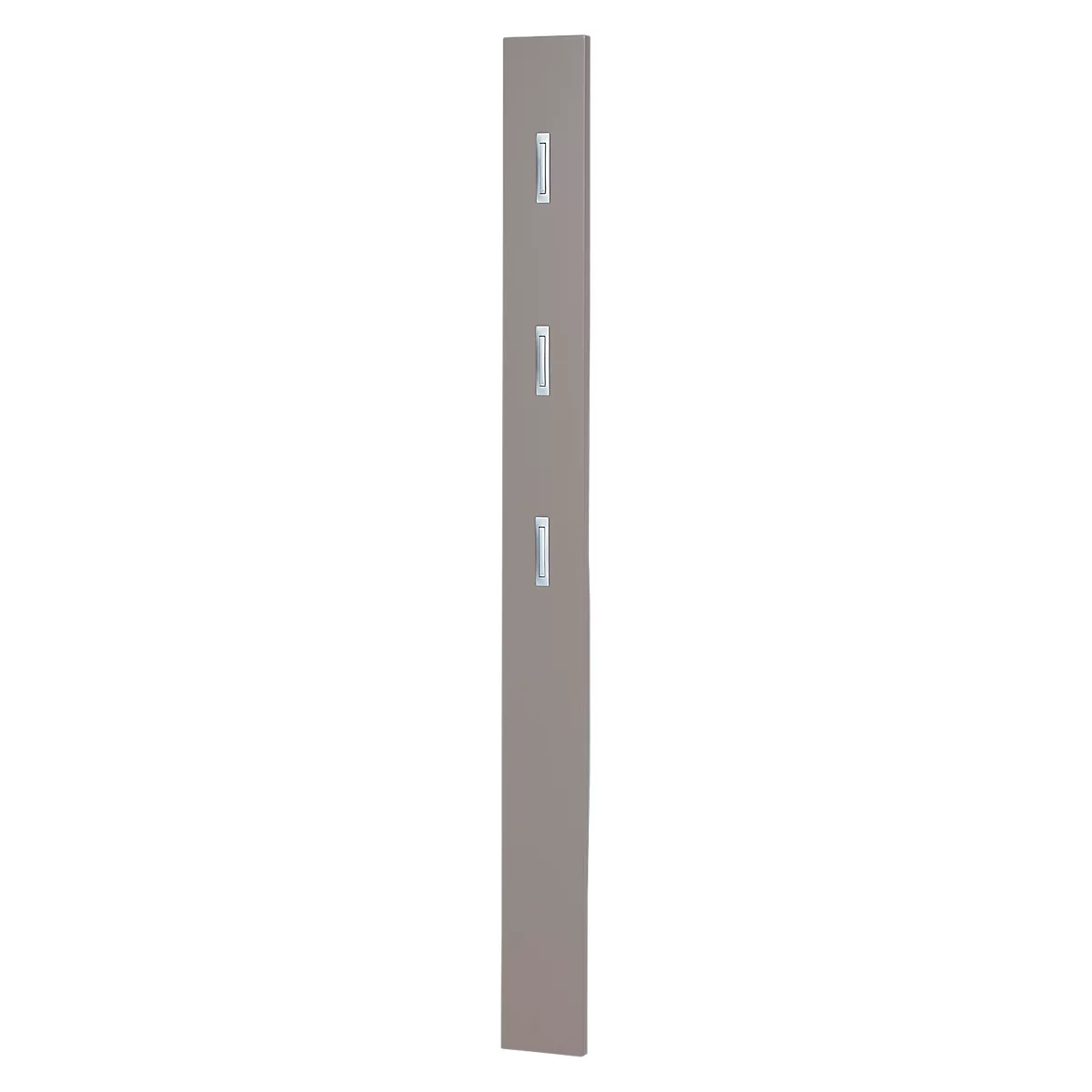 Garderobenpaneel Susanna, Wandmontage, 3 Klapphaken, bis 5 kg, B 150 x T 40 x H 1700 mm, MDF, sand matt