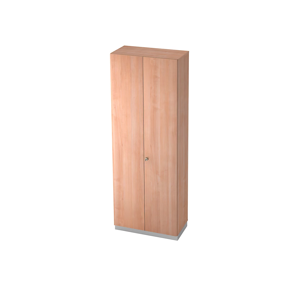 Garderobenschrank, links Ablagen, B 800 x T 420 mm, Nussbaum-Dekor