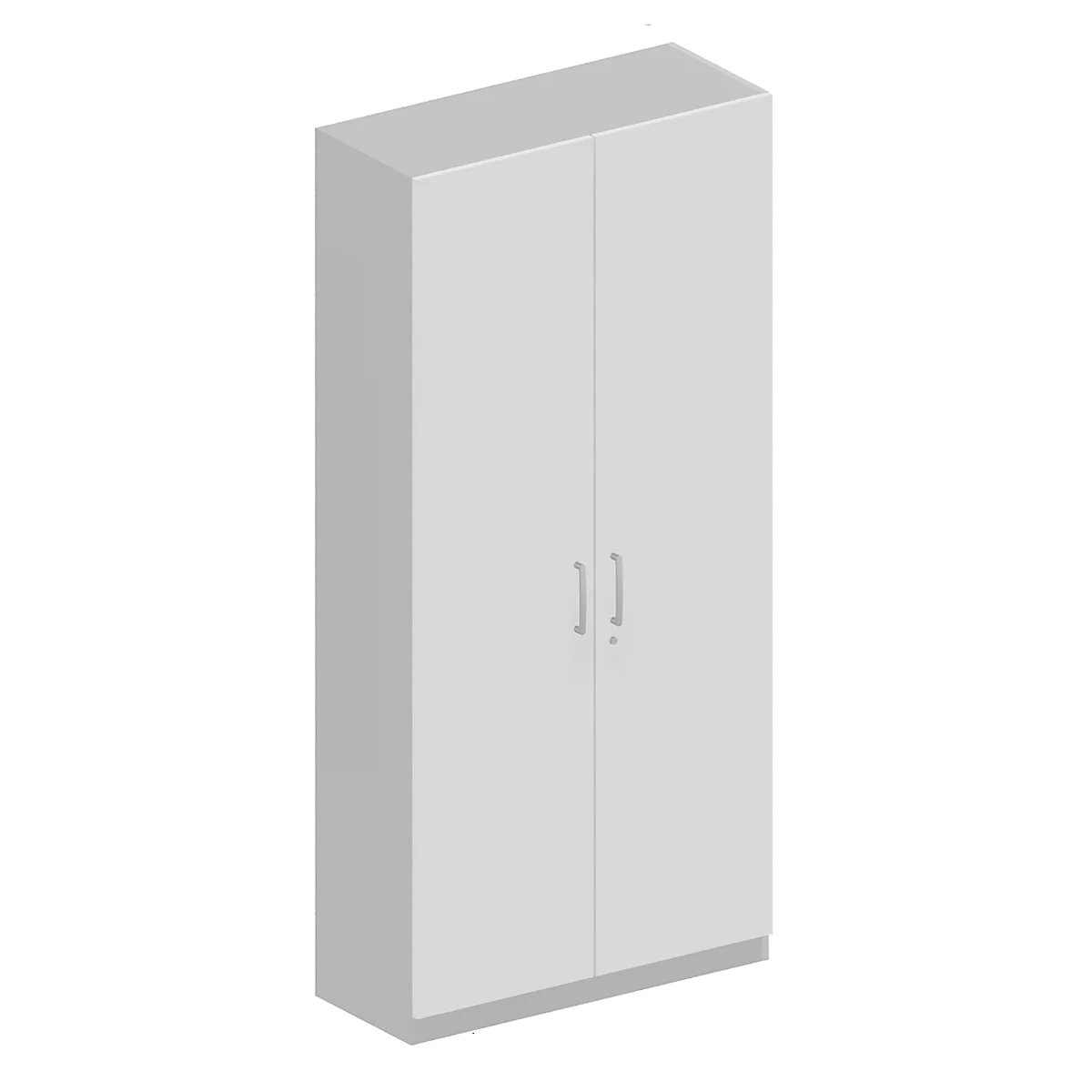 Garderobenschrank TETRIS SOLID, 5 Ordnerhöhen, 1 Fachboden, Kleiderstange, abschließbar, B 1000 x T 412 x H 2143 mm, weißalu/weiß