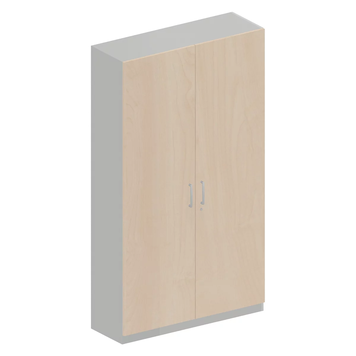 Garderobenschrank TETRIS SOLID, 5 Ordnerhöhen, 1 Fachboden, Kleiderstange, abschließbar, B 1200 x T 412 x H 2143 mm, weißalu/Ahorn