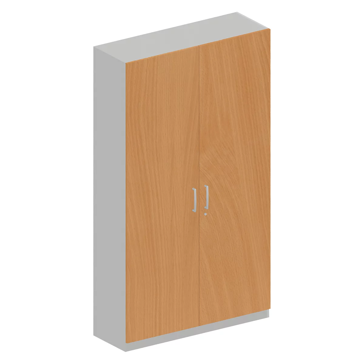 Garderobenschrank TETRIS SOLID, 5 Ordnerhöhen, 1 Fachboden, Kleiderstange, abschließbar, B 1200 x T 412 x H 2143 mm, weißalu/Buche