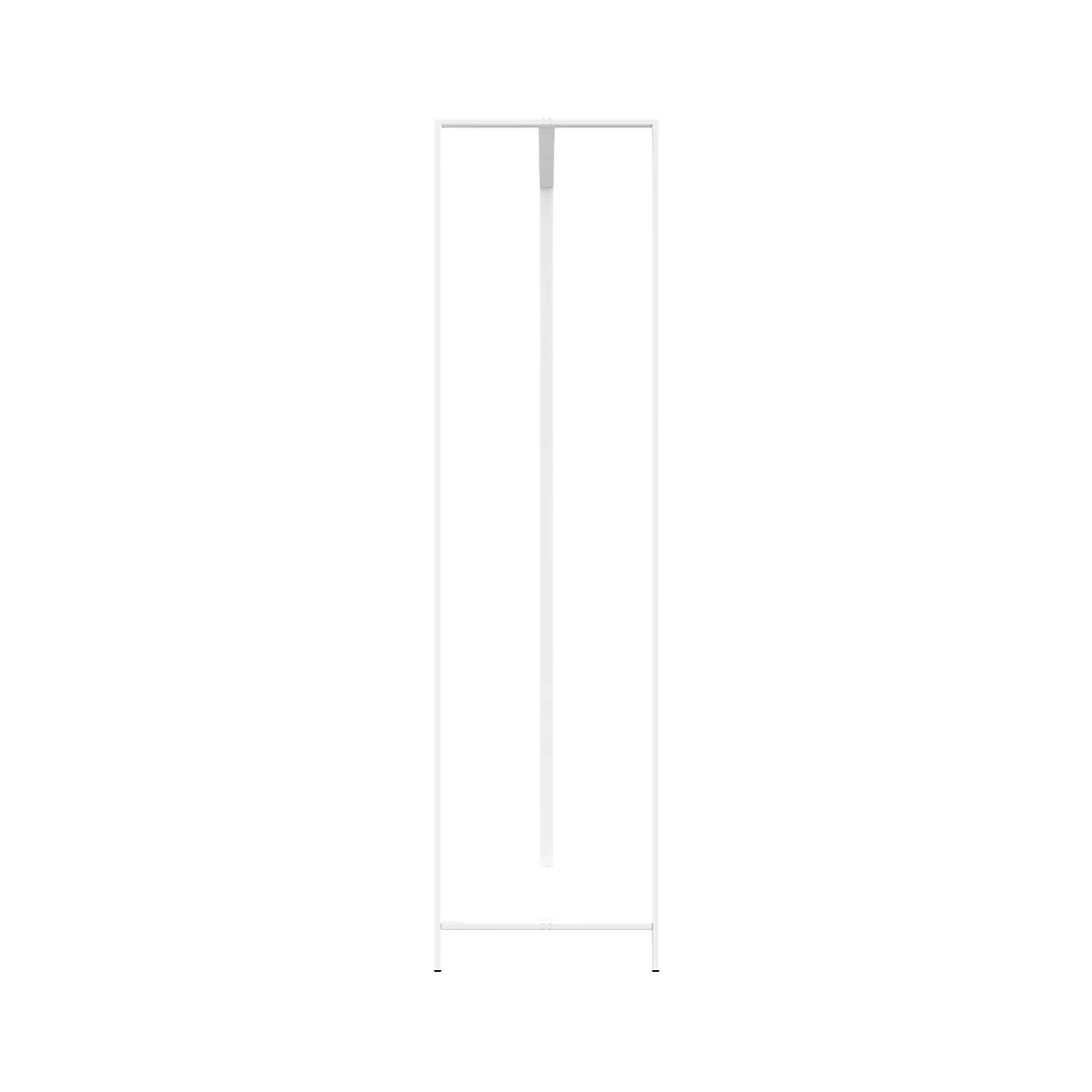Schrank auf weißem Hintergrund. Schlankes, weißes Design mit geraden Linien.