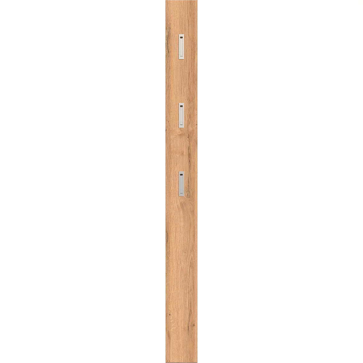 Garderobepaneel 3348, MDF melaminehars gecoat, 3 uitklapbare haken, ca. B 150 x D 30 x H 1700 mm, Navarra eik