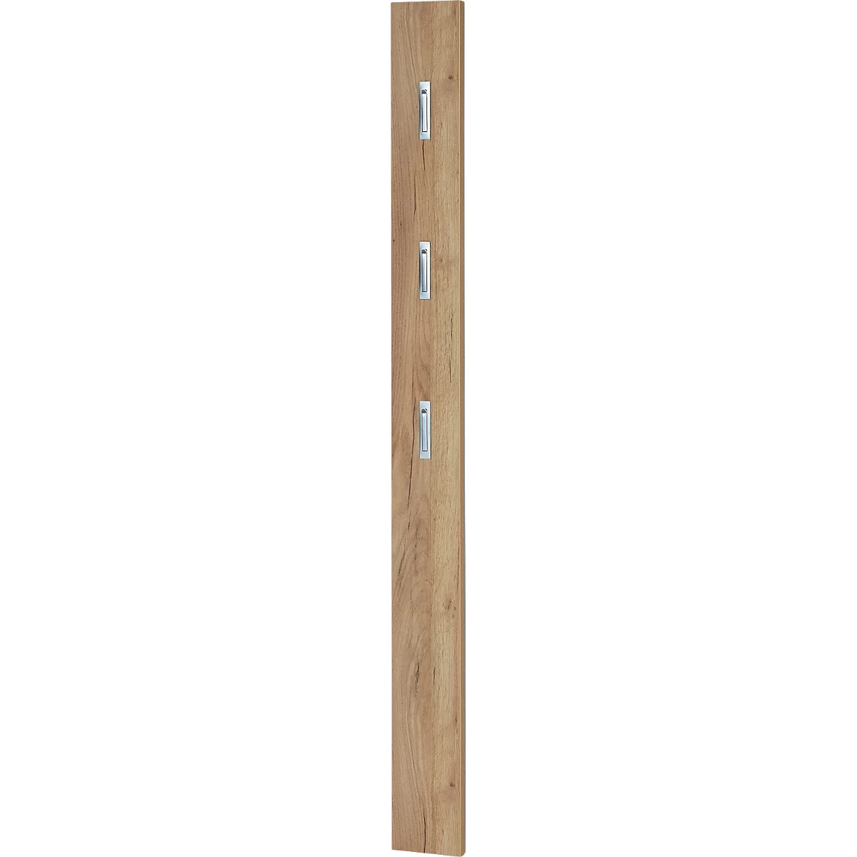 Garderobepaneel 3348, MDF melaminehars gecoat, 3 uitklapbare haken, ca. B 150 x D 30 x H 1700 mm, Navarra eik