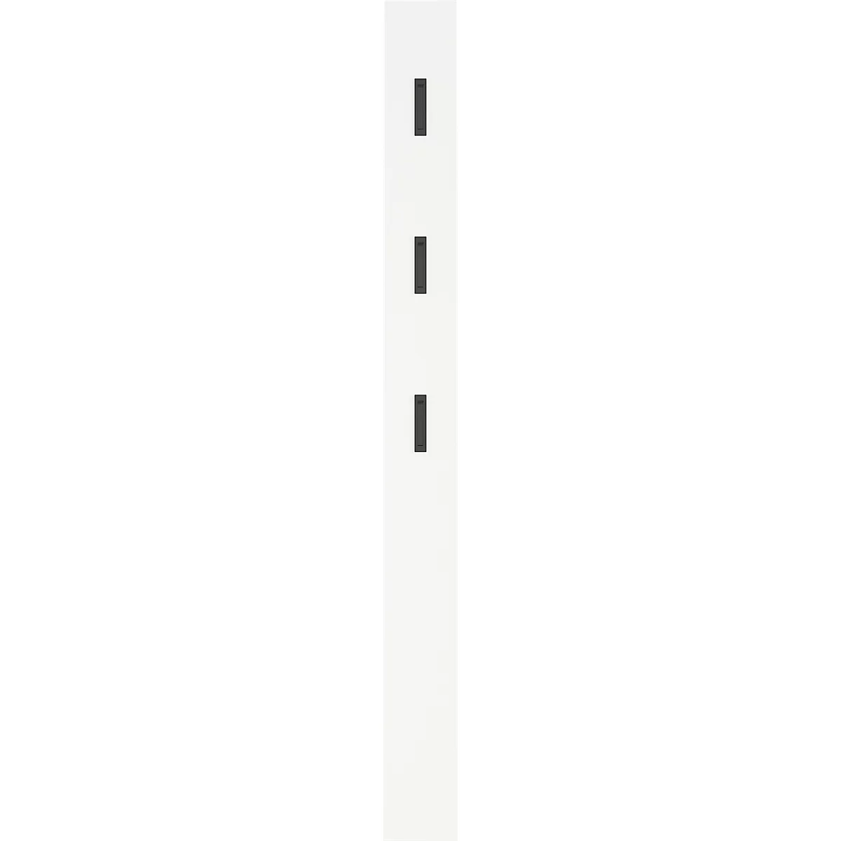 Garderobepaneel 3728 - MDF melaminehars gecoat - B 150 x D 30 x H 1700 mm -3 uitklapbare haken - wit