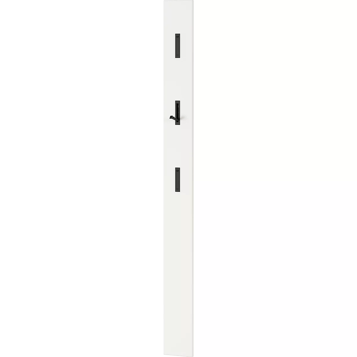 Garderobepaneel 3728 - MDF melaminehars gecoat - B 150 x D 30 x H 1700 mm -3 uitklapbare haken - wit