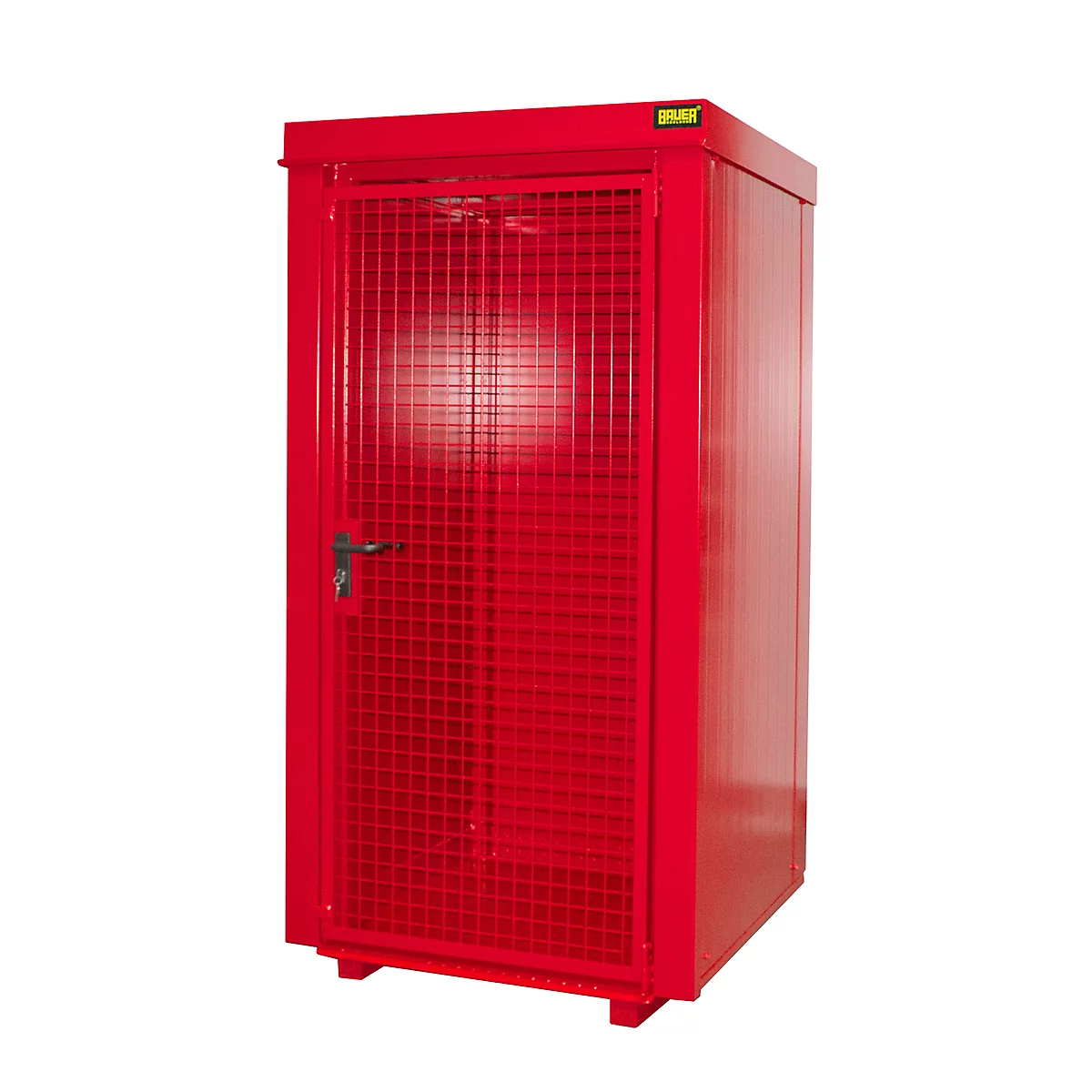 Gasflaschencontainer BAUER GFC-B M0, B 1090 x T1185 x H 2205, für 9 Gasflaschen, feuerbeständig, abschließbar, rot