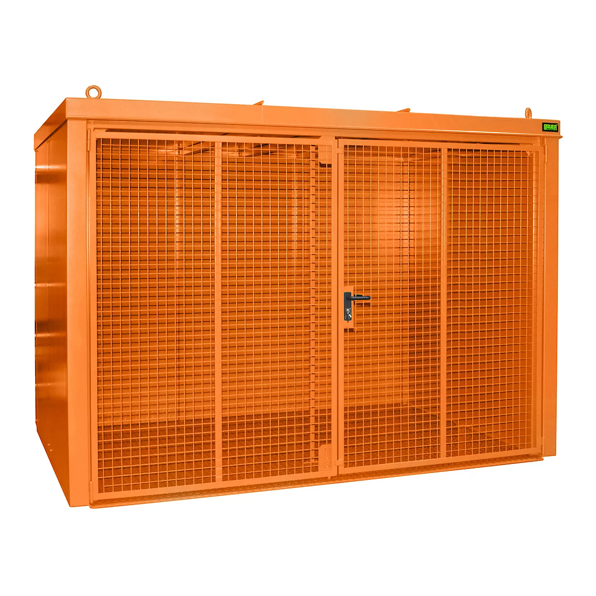 Gasflaschencontainer BAUER GFC-B M4, B 1570 x T 3120 x H 2295, für 60 Gasflaschen, feuerbeständig, abschließbar