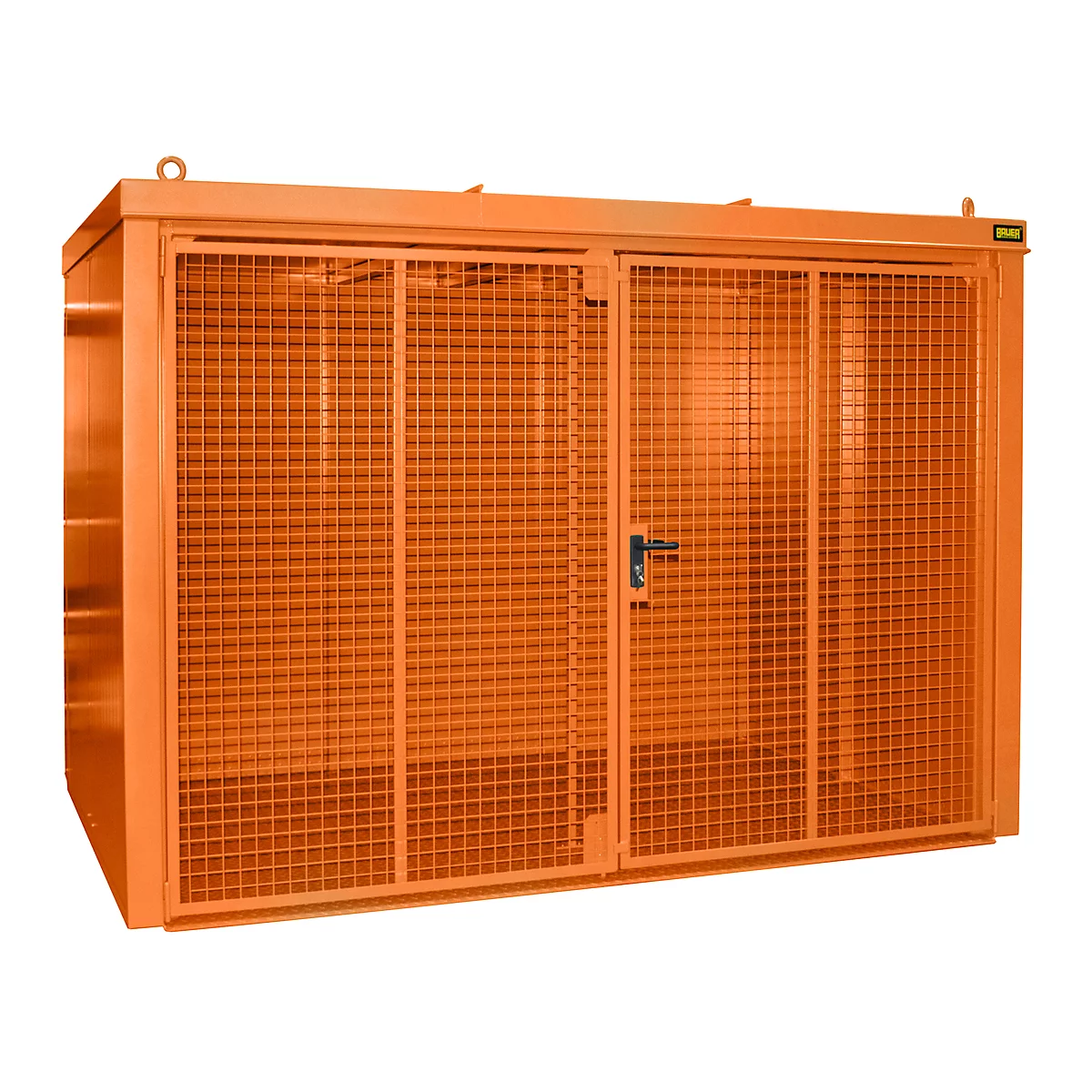 Gasflessencontainer BAUER GFC-B M5, B 2175 x D 3125 x H 2270, voor 96 gasflessen, brandwerend, afsluitbaar