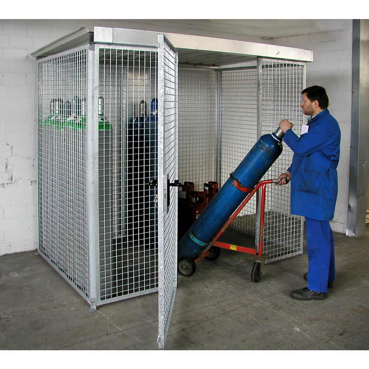 Gasflessencontainer voor 60 flessen, met dak