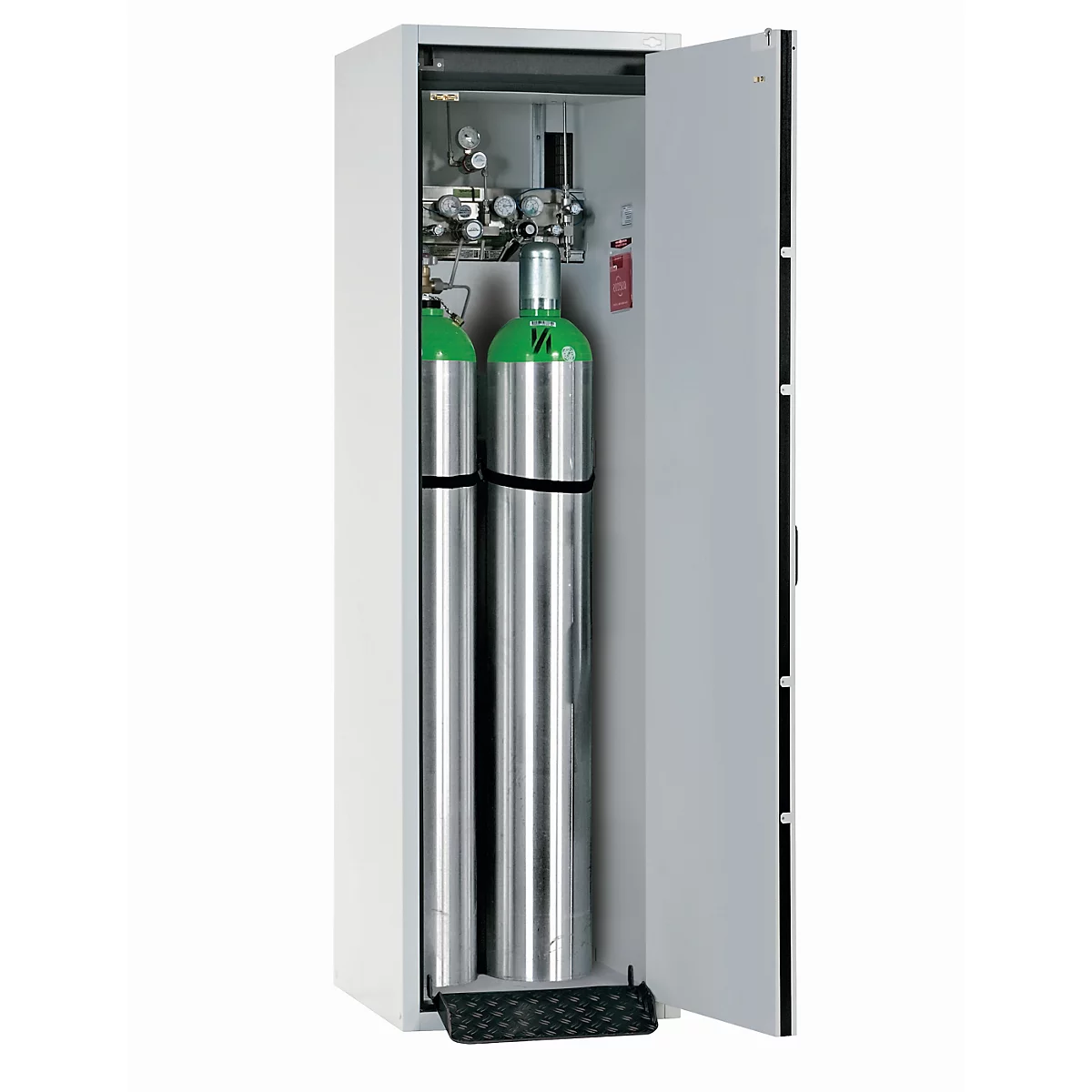 Gasflessenkast G-CLASSIC-30 Standaard, draaideur aanslag rechts, 2x 50 l cilinders, B 598 x D 616 x H 2050 mm
