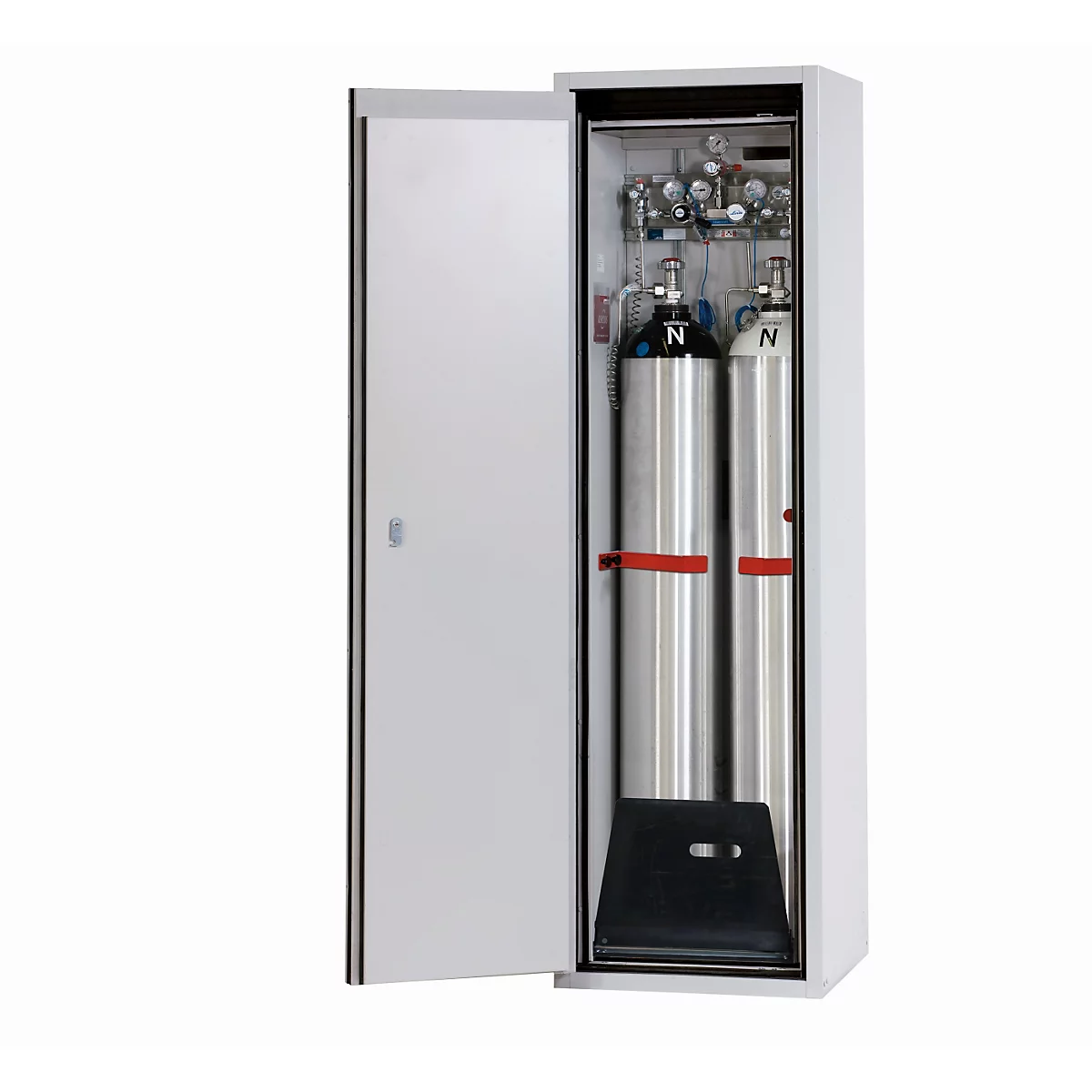 Gasflessenkast G-ULTIMATE-90 Standaard, scharnierende deurstop links, 2x 50 l cilinders, B 598 x D 615 x H 2050 mm