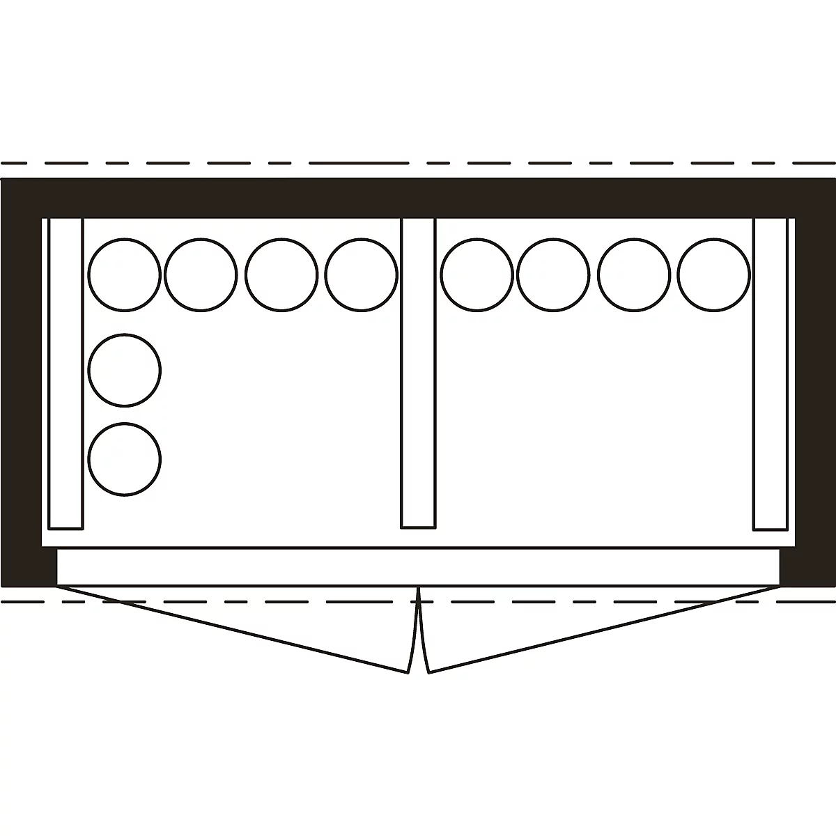 Gasflessenkast SAFE LIF GM 224, met bodemframe en gegalvaniseerd rooster