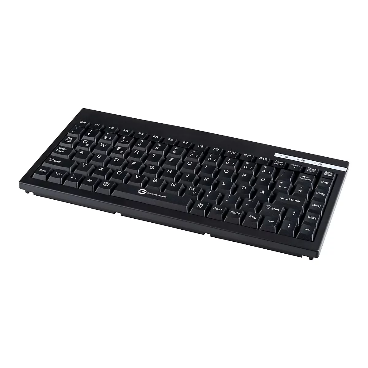 GCQ CleanType Easy Basic Compact - Tastatur - USB - QWERTZ - Deutsch - Schwarz