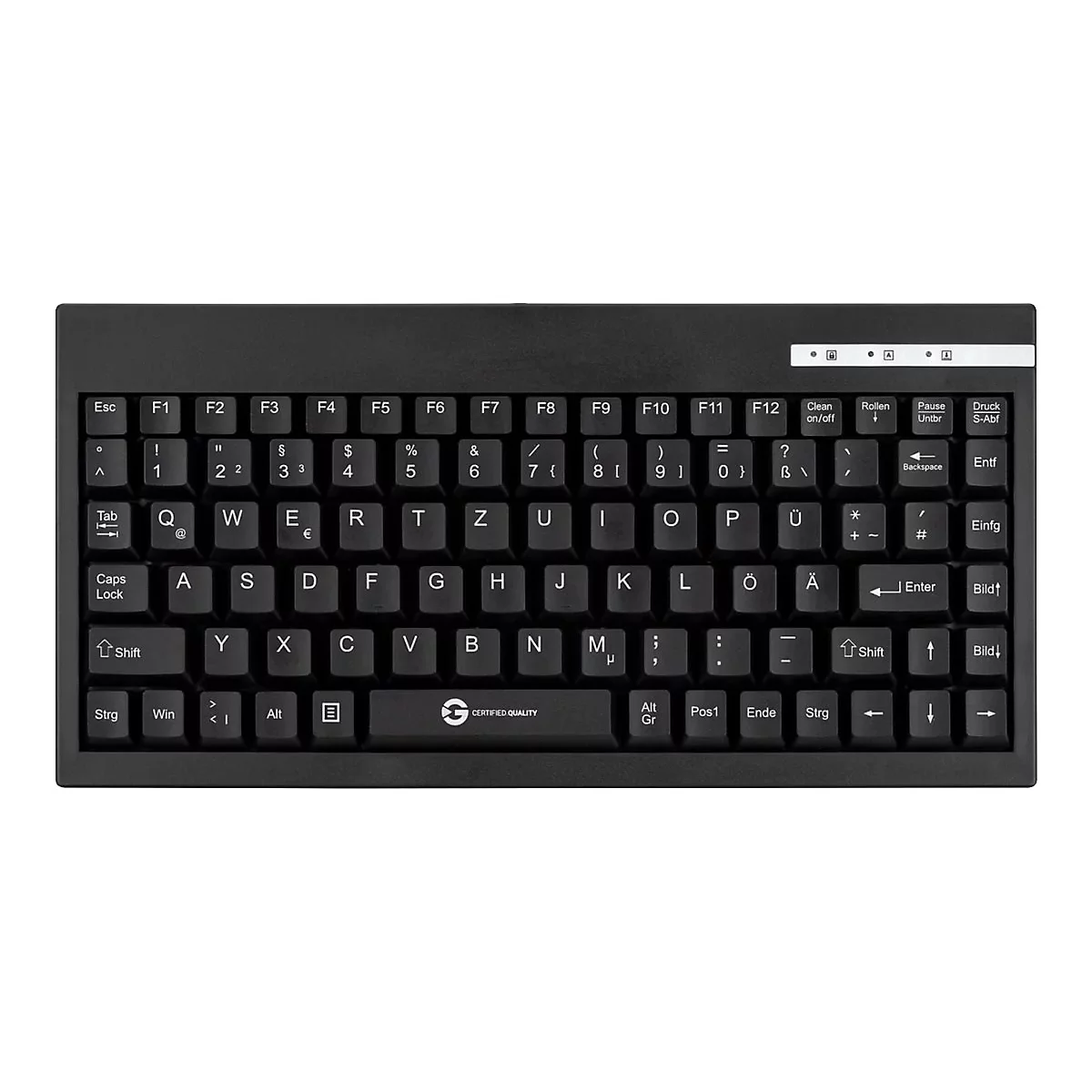 GCQ CleanType Easy Basic Compact - Tastatur - USB - QWERTZ - Deutsch - Schwarz