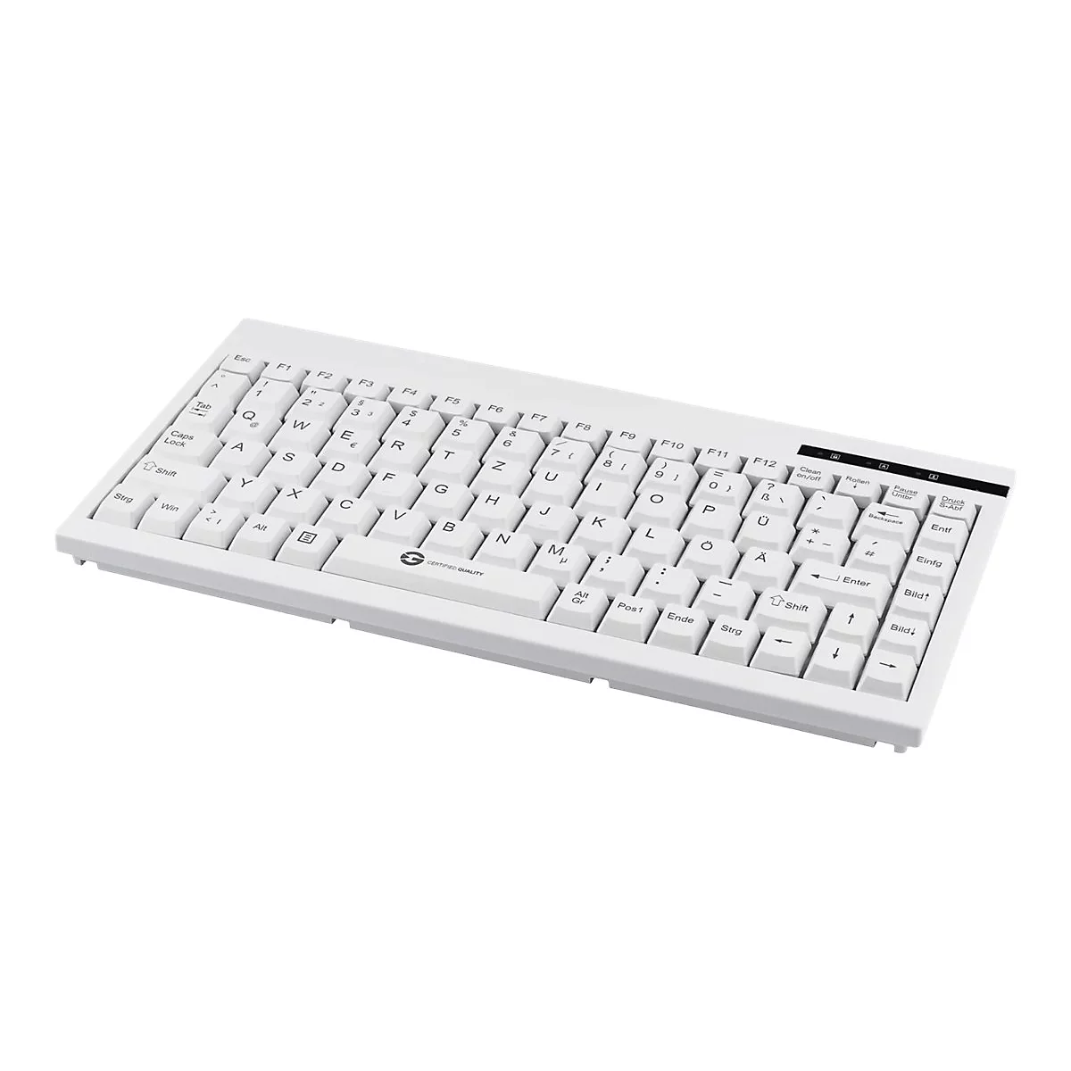 GCQ CleanType Easy Basic Compact - Tastatur - USB - QWERTZ - Deutsch - weiß
