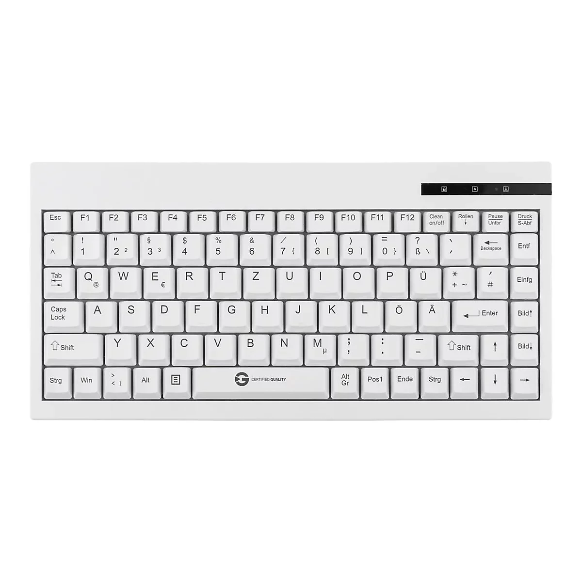 GCQ CleanType Easy Basic Compact - Tastatur - USB - QWERTZ - Deutsch - weiß