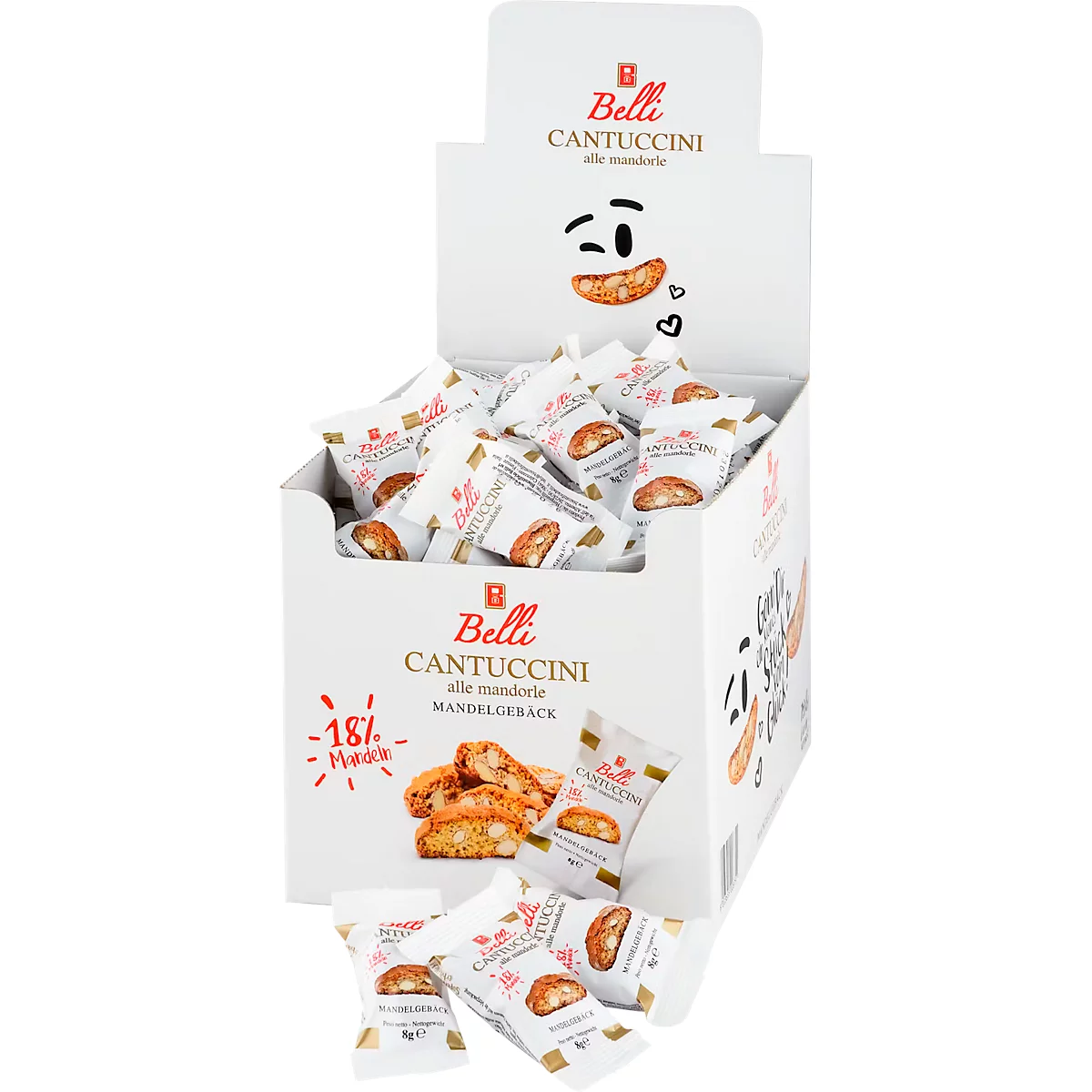 Gebäck Belli Cantuccini, toskanisches Mandelgebäck, 75 x 8 g in Klappbox