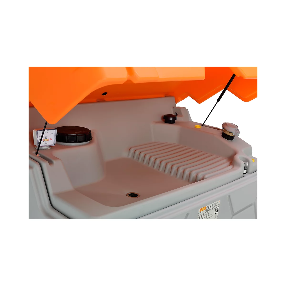 Gebrauchtöltank CUBE, Komplettanlage, B1200xT1150xH1800 mm, 1500 l, mit Schmutzsieb & Abtropffläche