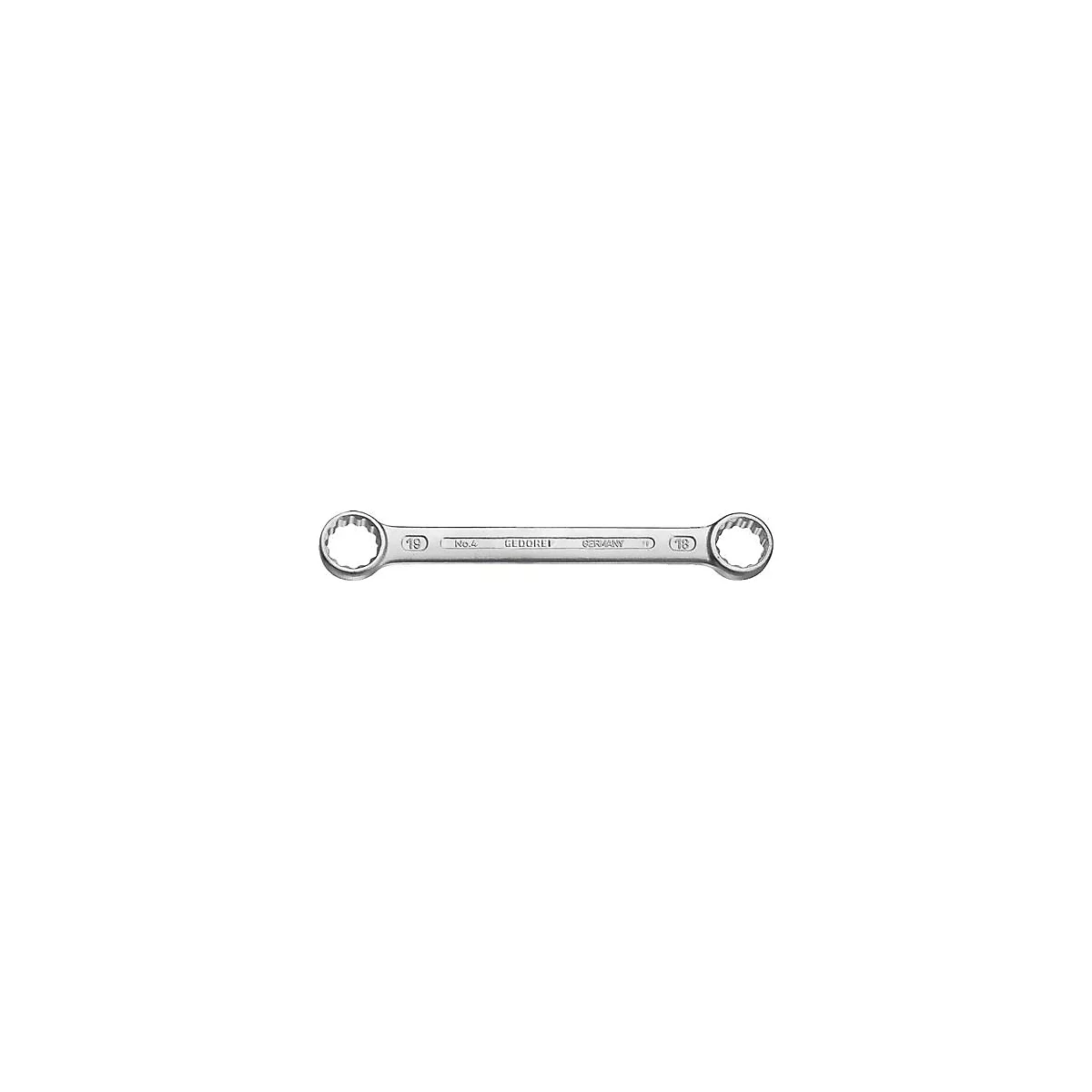 Gedore Doppelringschlüssel 4, SW 22 x 24 mm, Länge 233 mm, CV-Stahl, gerade, Zwölfkant mit UD-Profil