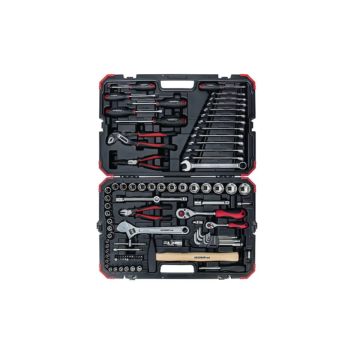GEDORE RED gereedschapskoffer R4600 3100, 100-delig, SW 4-32 mm, CV-staal, vierkantaandrijving 1/4' &amp; 1/2', incl. hefboom-omkeerratels