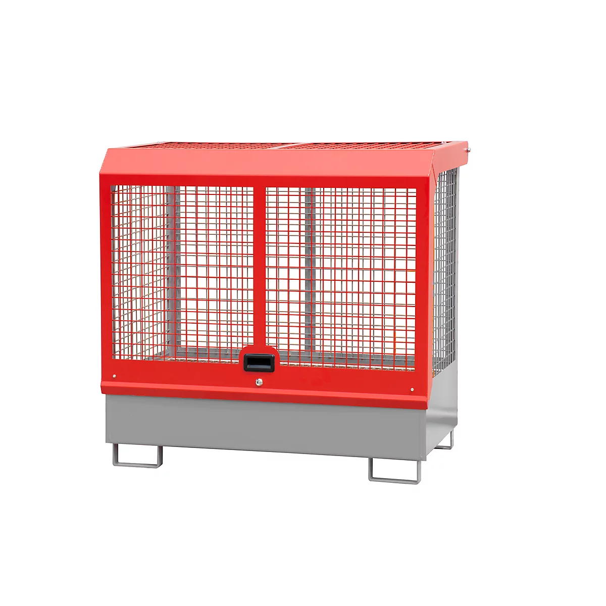 Gefahrstoff-Depot Typ GD-C BAUER, Stahl, L 1430 x B 820 x H 1390 mm, Zylinderschloss, Auffangvolumen 220 I, mausgrau RAL 7005