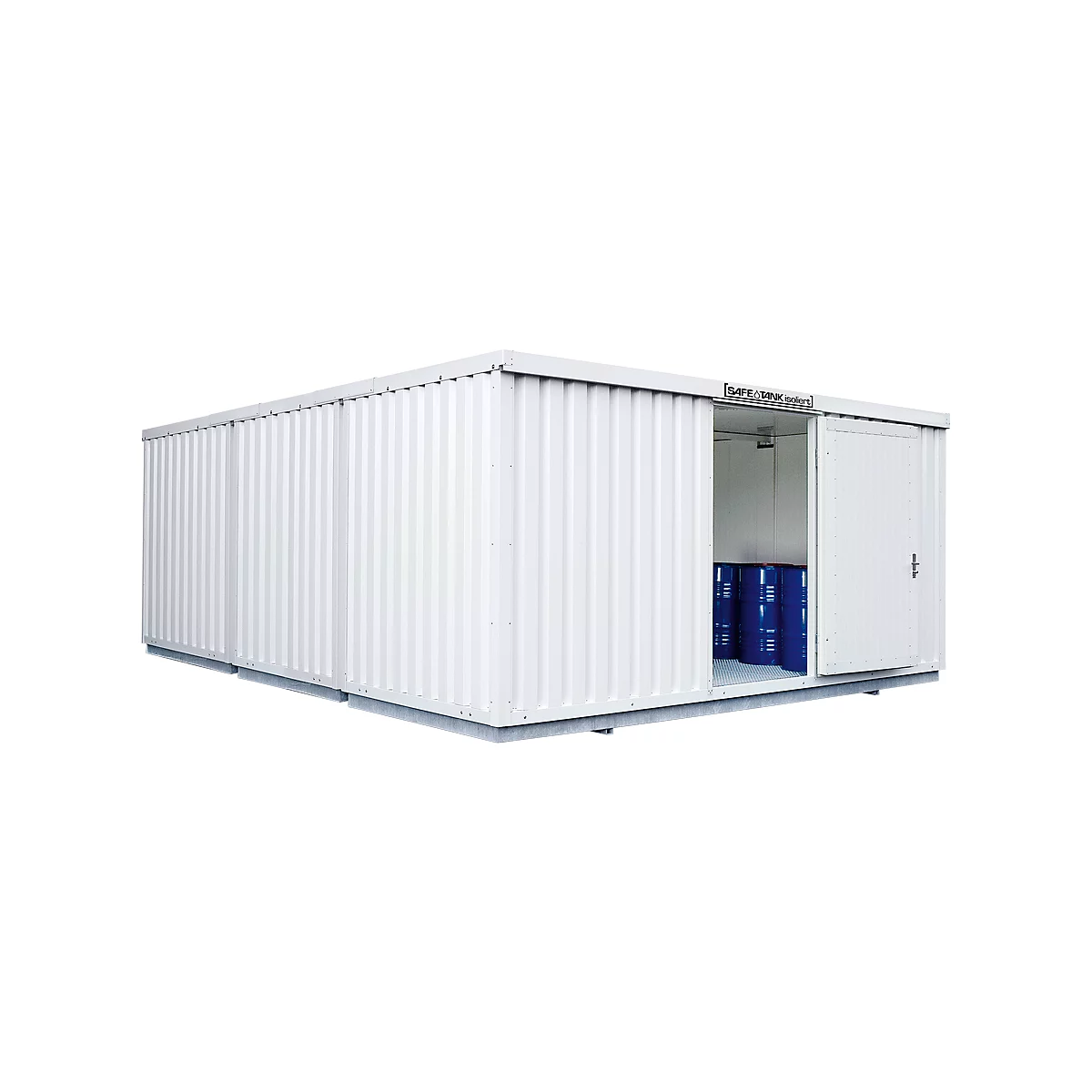 Gefahrstoffcontainer SAFE Tank 3000, isoliert, RAL 9002 grauweiß, B 3050 x T 6520 x H 2520 mm