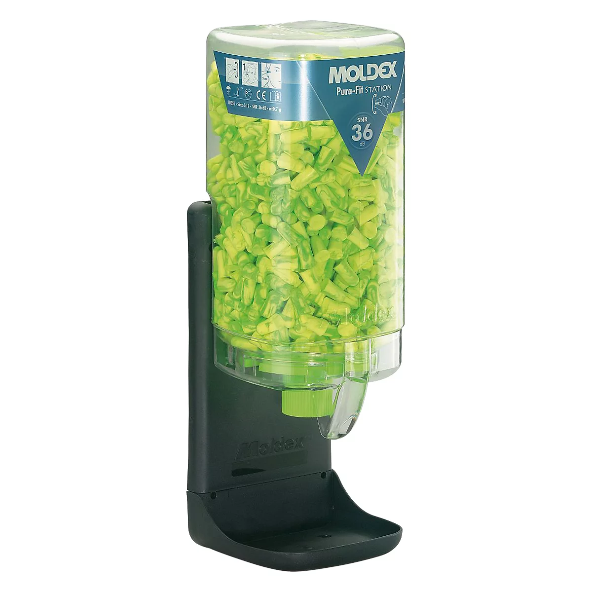Gehörschutzstöpsel Moldex Pura-Fit, stationärer Spender, 500 Paar, SNR 36 dB