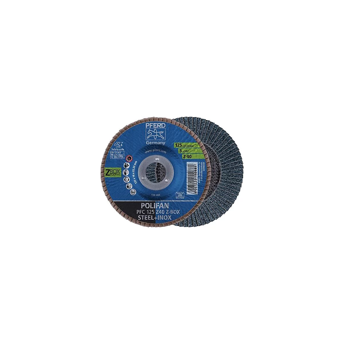 Gekartelde borgring POLIFAN Z BOX D.125mm K.Z-40 con.INOX ZK 10er Box