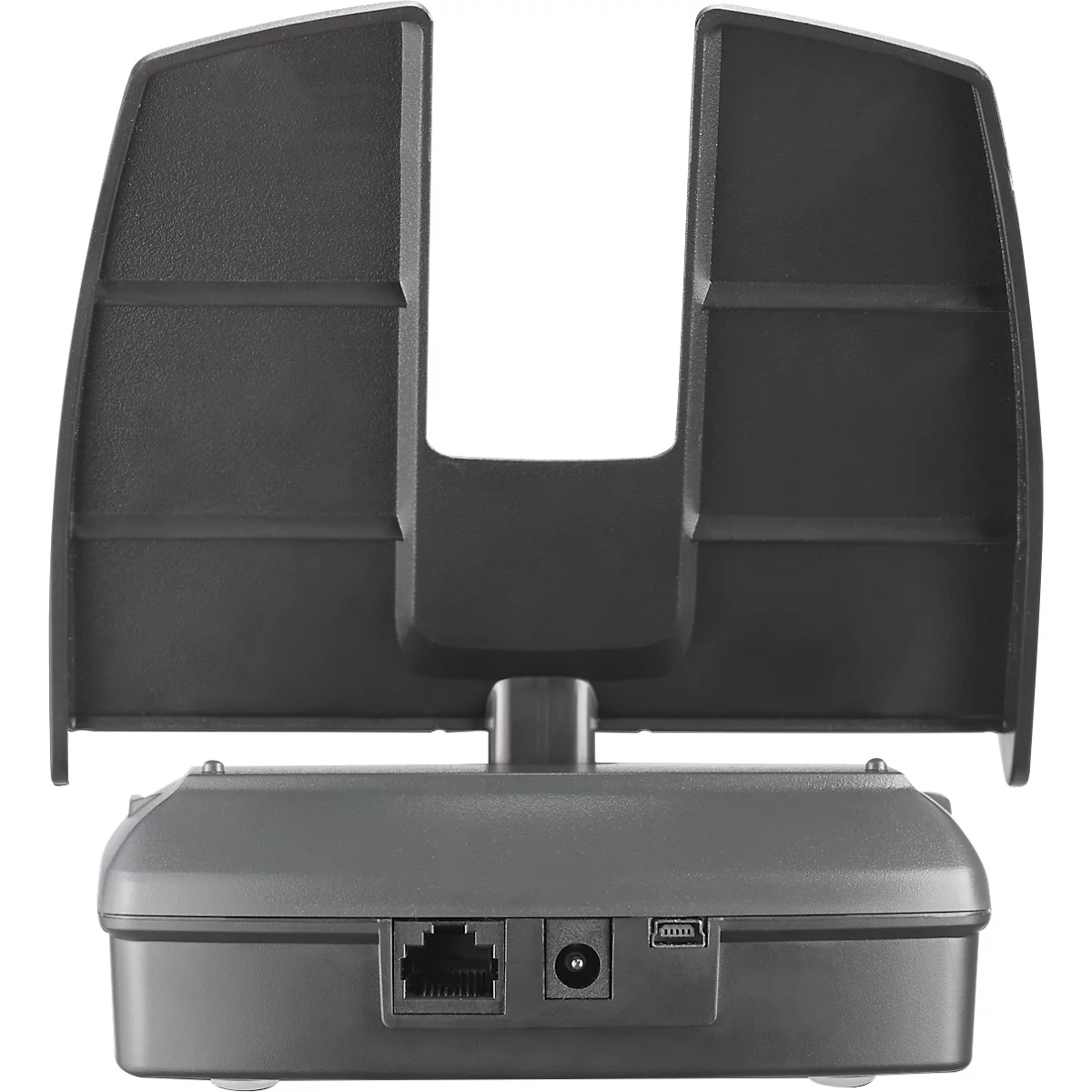 Geldweegschaal ratiotec® RS 2000, voor munten &amp; bankbiljetten, valutaopties EUR/GBP/CHF, USB-aansluiting, wisselgeld, L 190 x B 130 x H 148 mm, antraciet