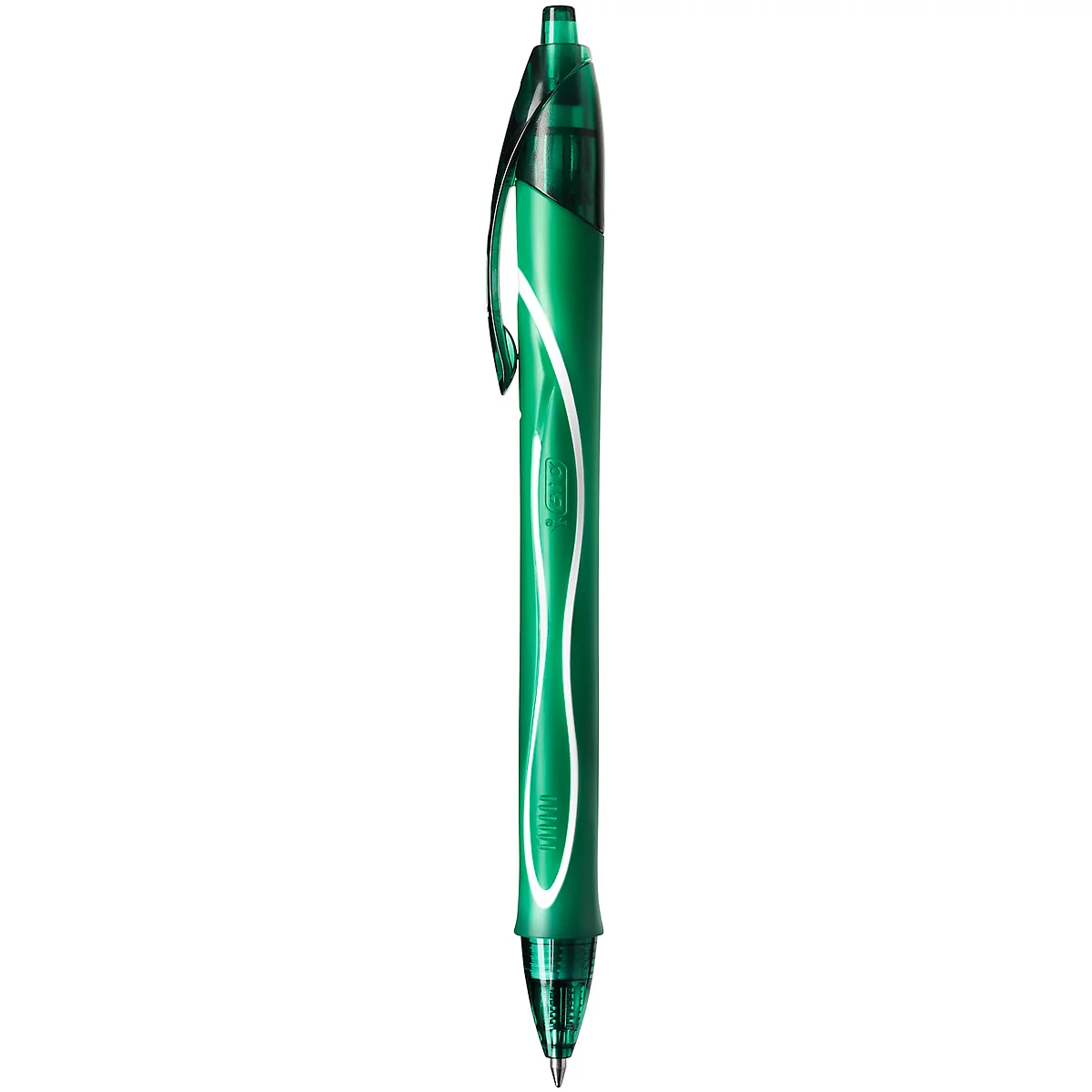 Gelpen BIC Gel-ocity Quick Dry, drukmechanisme, rubberen houder, lijndikte 0,3 mm, 12 stuks, schrijfkleur groen