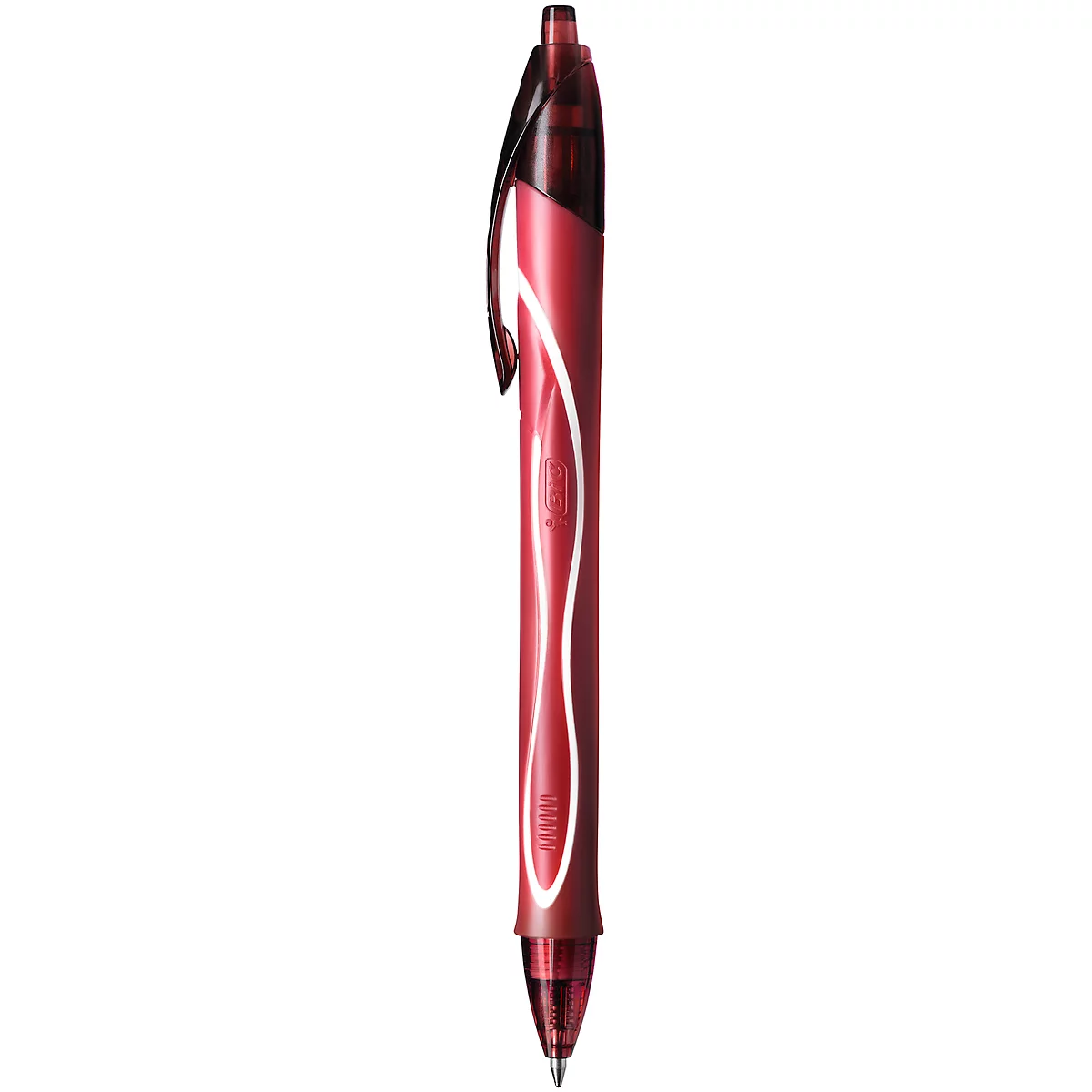 Gelpen BIC Gel-ocity Quick Dry, drukmechanisme, rubberen houder, lijndikte 0,3 mm, 12 stuks, schrijfkleur rood