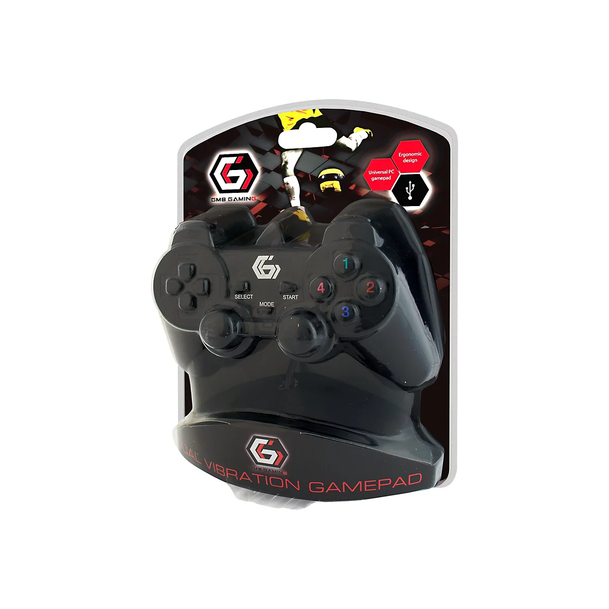GEMBIRD JPD-UDV-01 - Game Pad - 10 Tasten - kabelgebunden - für PC