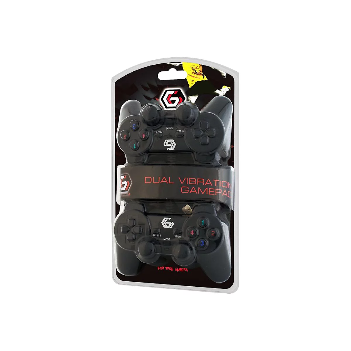 GEMBIRD JPD-UDV2-01 - Game Pad - 10 Tasten - kabelgebunden (Packung mit 2) - für PC