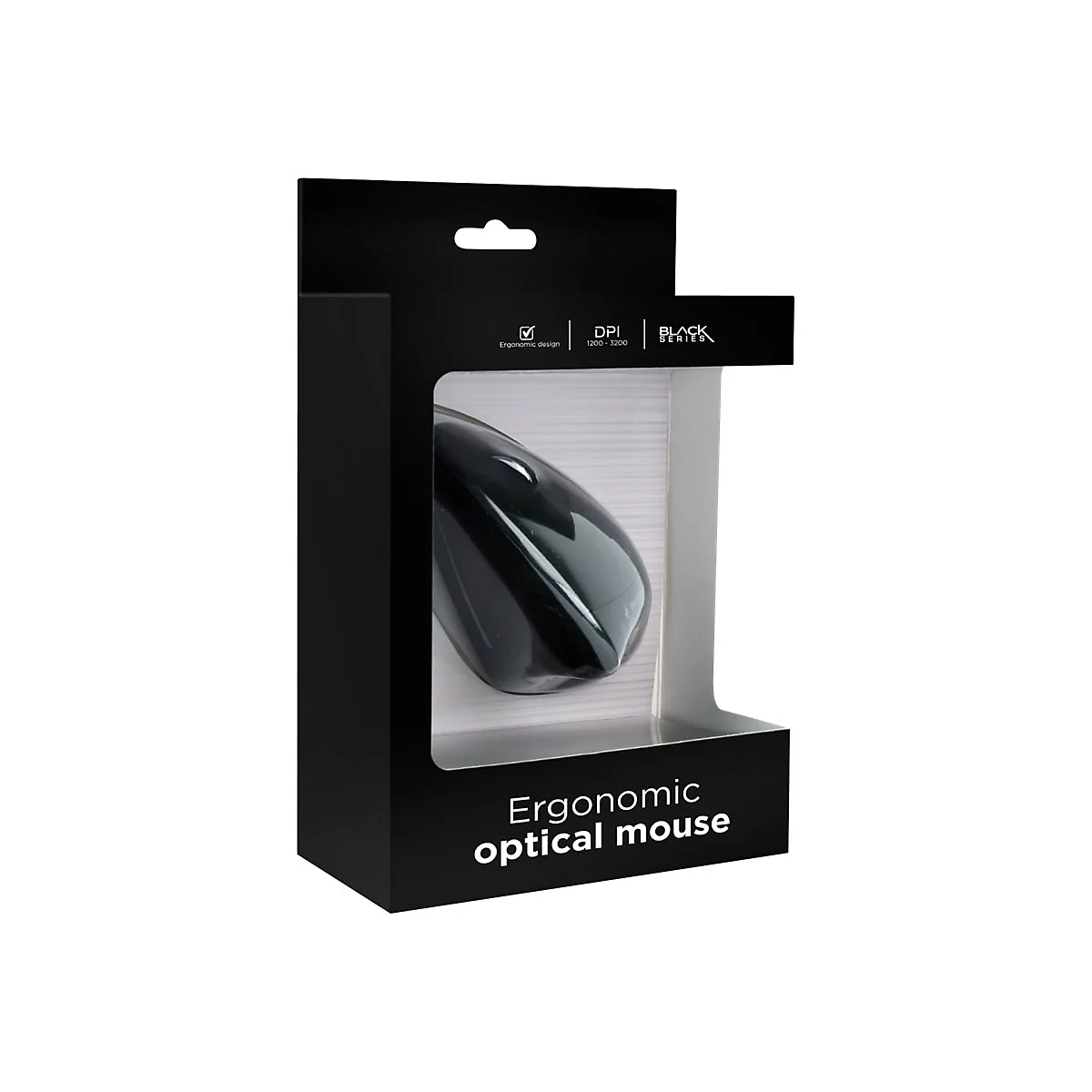 Gembird MUS-ERGO-01 - vertikale Maus - USB - Schwarz