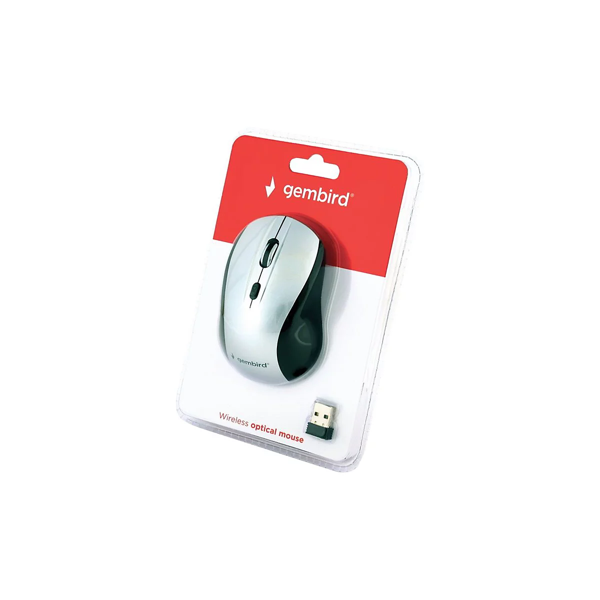Gembird MUSW-4B-02-BS - Maus - 2.4 GHz - Schwarz/Silber
