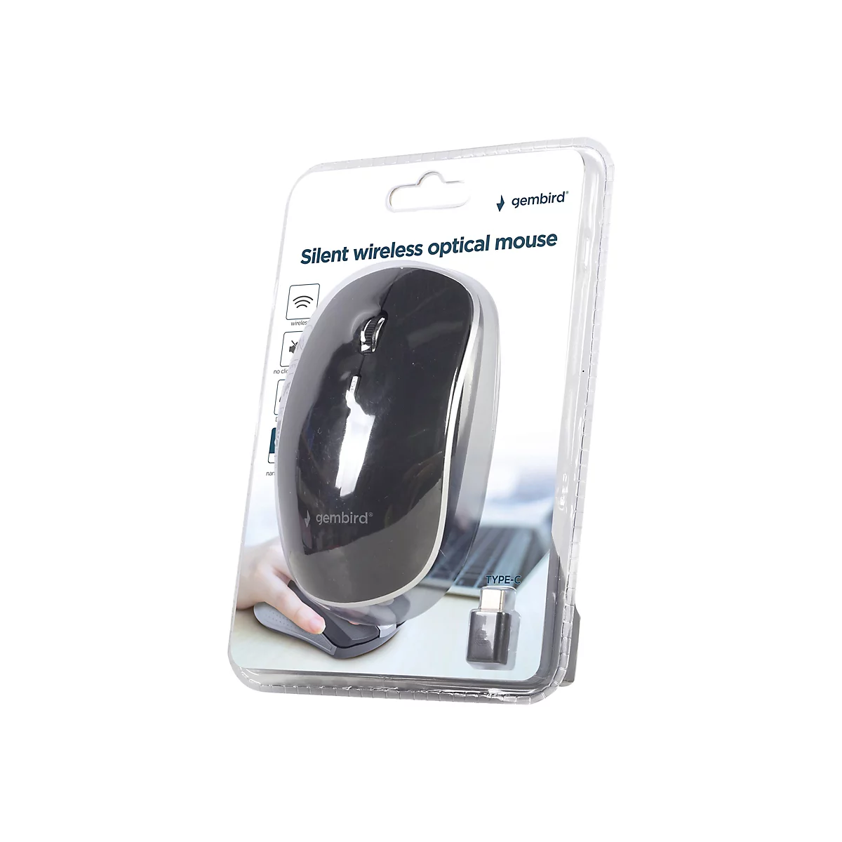 Gembird MUSW-4BSC-01 - Maus - optisch - 4 Tasten - kabellos - 2.4 GHz