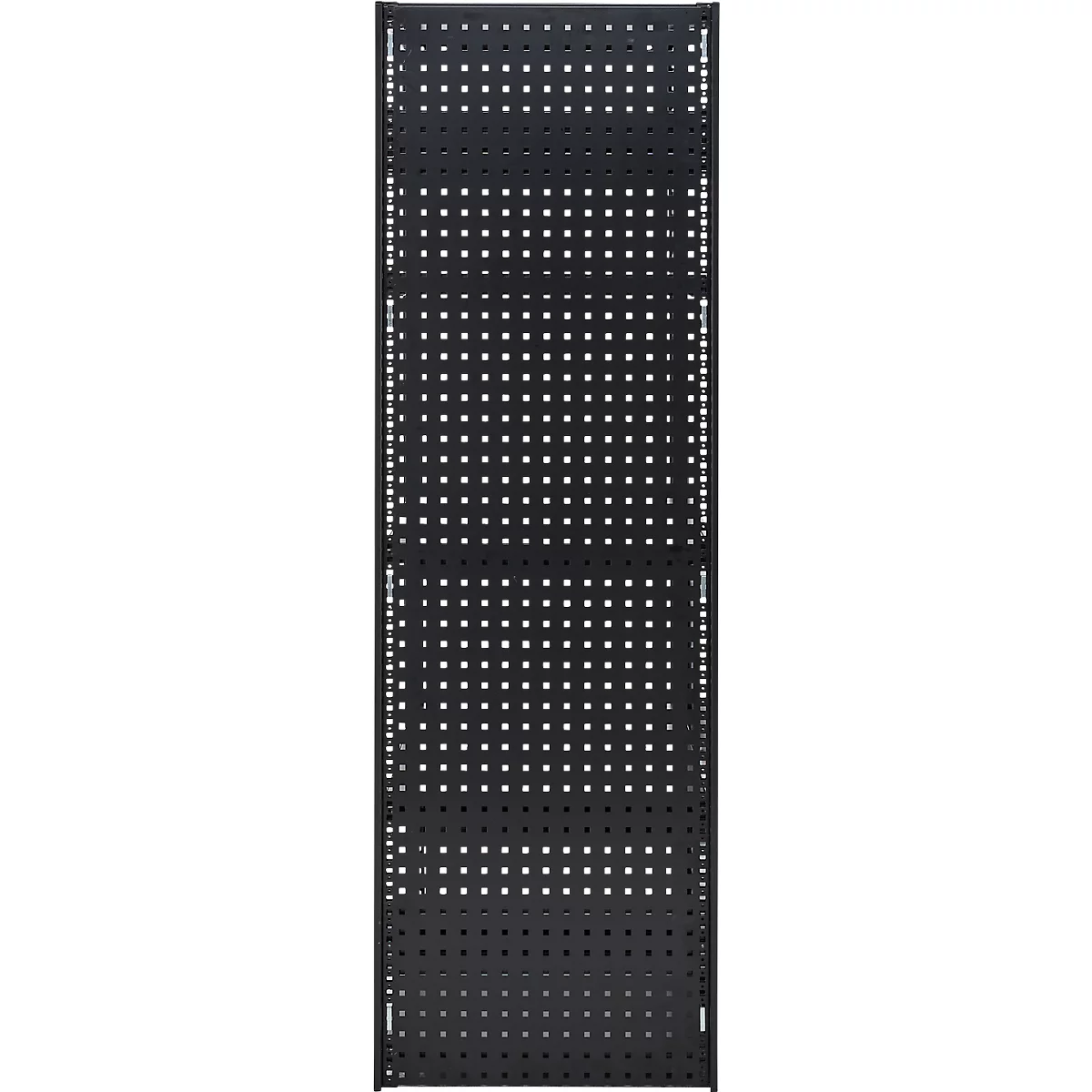 Geperforeerd zijpaneel ORDO Business - stalen - B 500 x D 1,5 x H 2000 mm - magnetisch - gitzwart RAL 9005