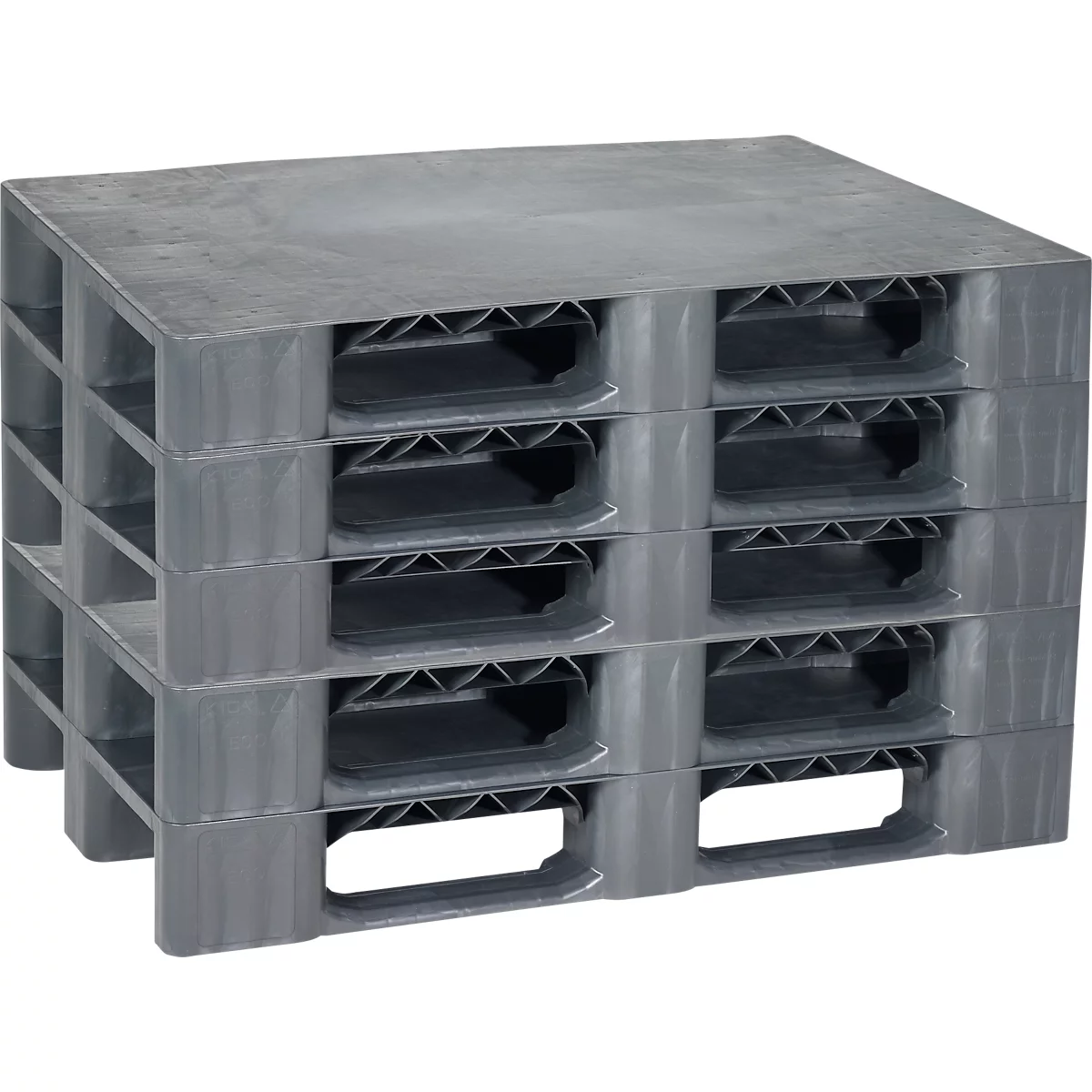 Gerecycleerde kunststof pallet Vivo zonder antisliprand, 5 stuks