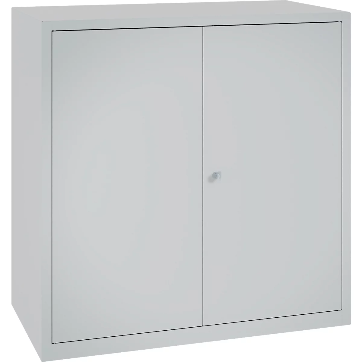 Gereedschapskast, veiligheidsslot, 2 legborden &amp; 1 lade, B 1000 x D 500 x H 1000 mm, plaatstaal, blank aluminium/wit aluminium