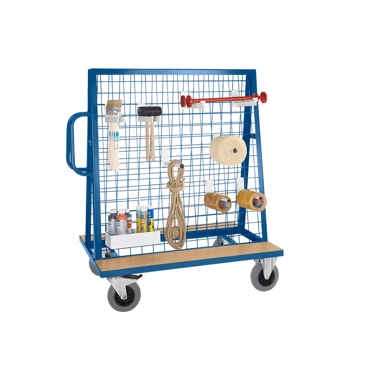 Gereedschapswagen, 75/75/5 mm, 1200 x 800 mm, draagvermogen 500 kg