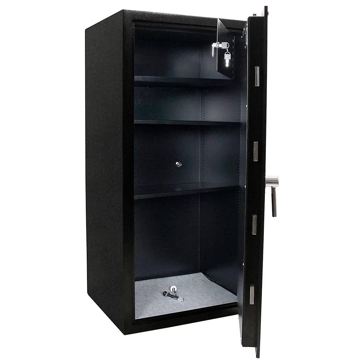 Geschäftstresor Rottner Monaco 120, Elektronikschloss, B 600 x T 500 x H 1200 mm, Stahl, schwarz