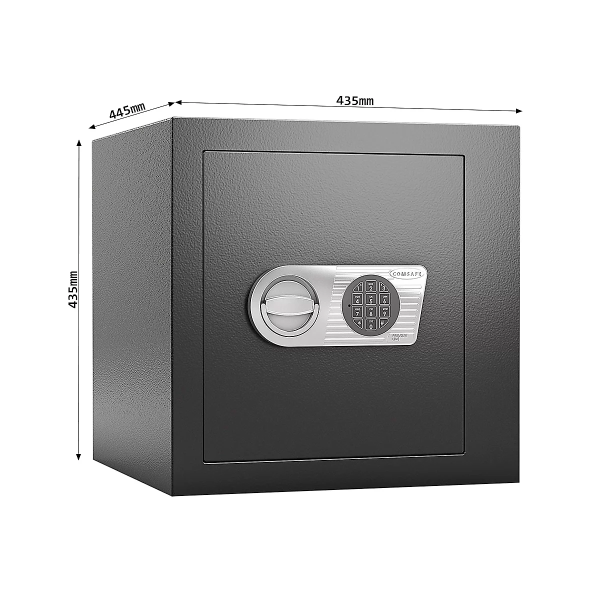 Geschäftstresor Rottner Monaco 45, Elektronikschloss, B 435 x T 445 x H 435 mm, Stahl, schwarz