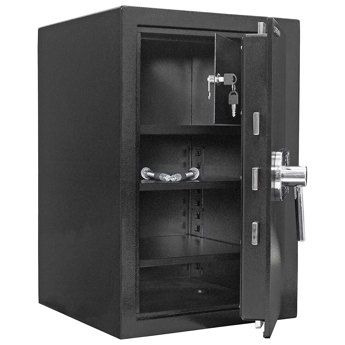 Geschäftstresor Rottner Monaco 65, Elektronikschloss, B 435 x T 445 x H 655 mm, Stahl, schwarz