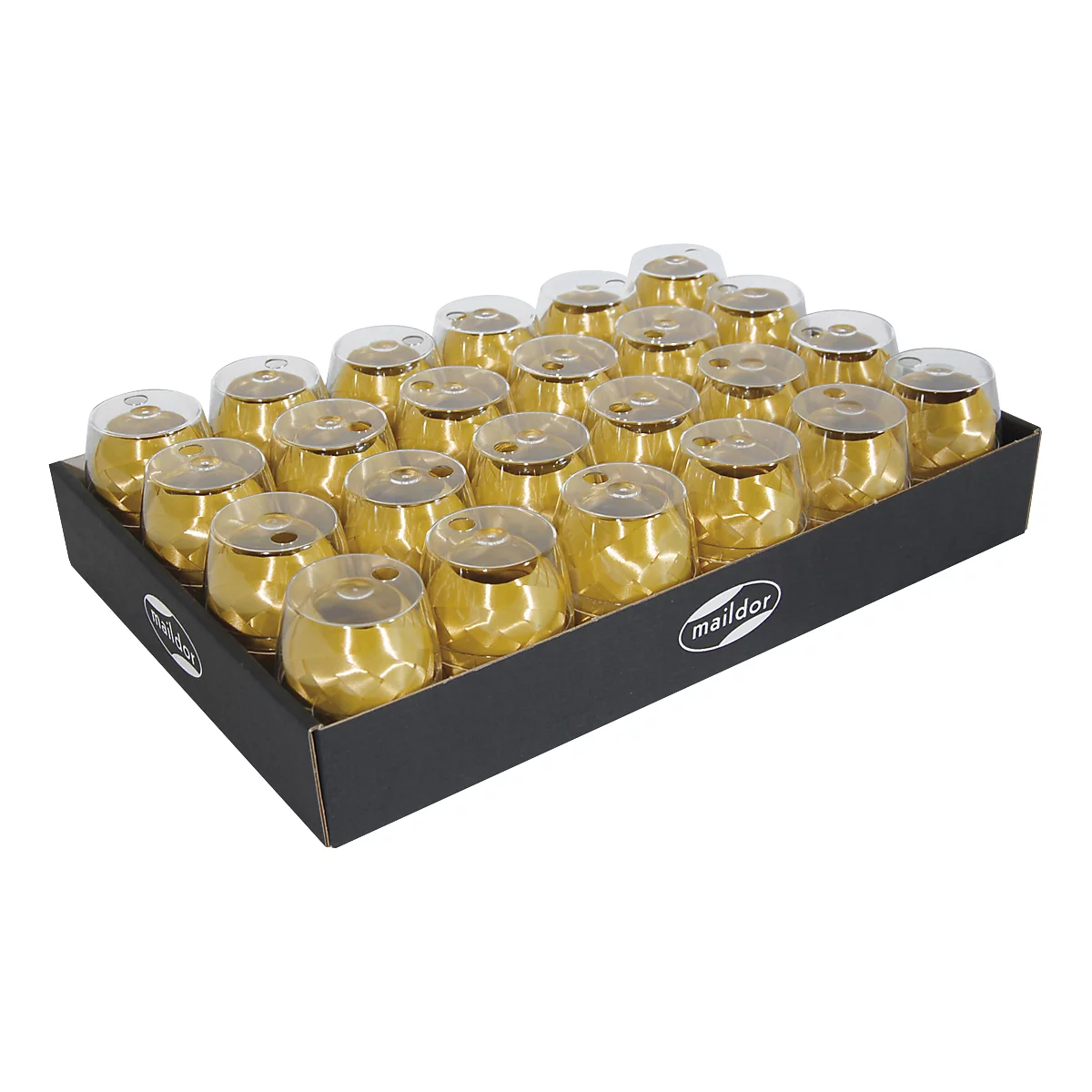 Geschenkbänder Clairefontaine Ringelbänder, 24 Stk.,10m x 7mm, glänzend, glatt, gold