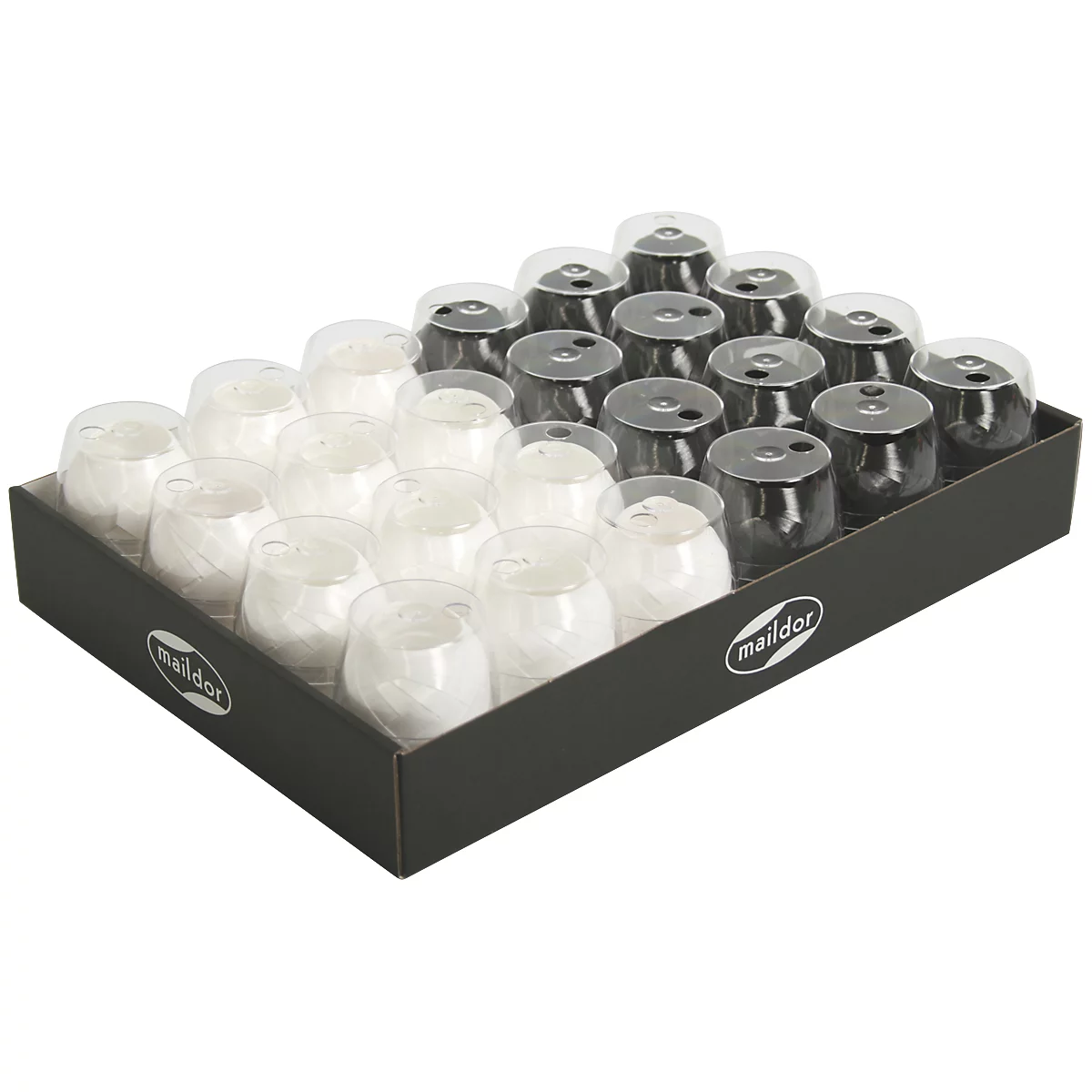 Geschenkbänder Clairefontaine Ringelbänder, 24 Stk.,10m x 7mm, glänzend, glatt, schwarz, weiss, sortiert