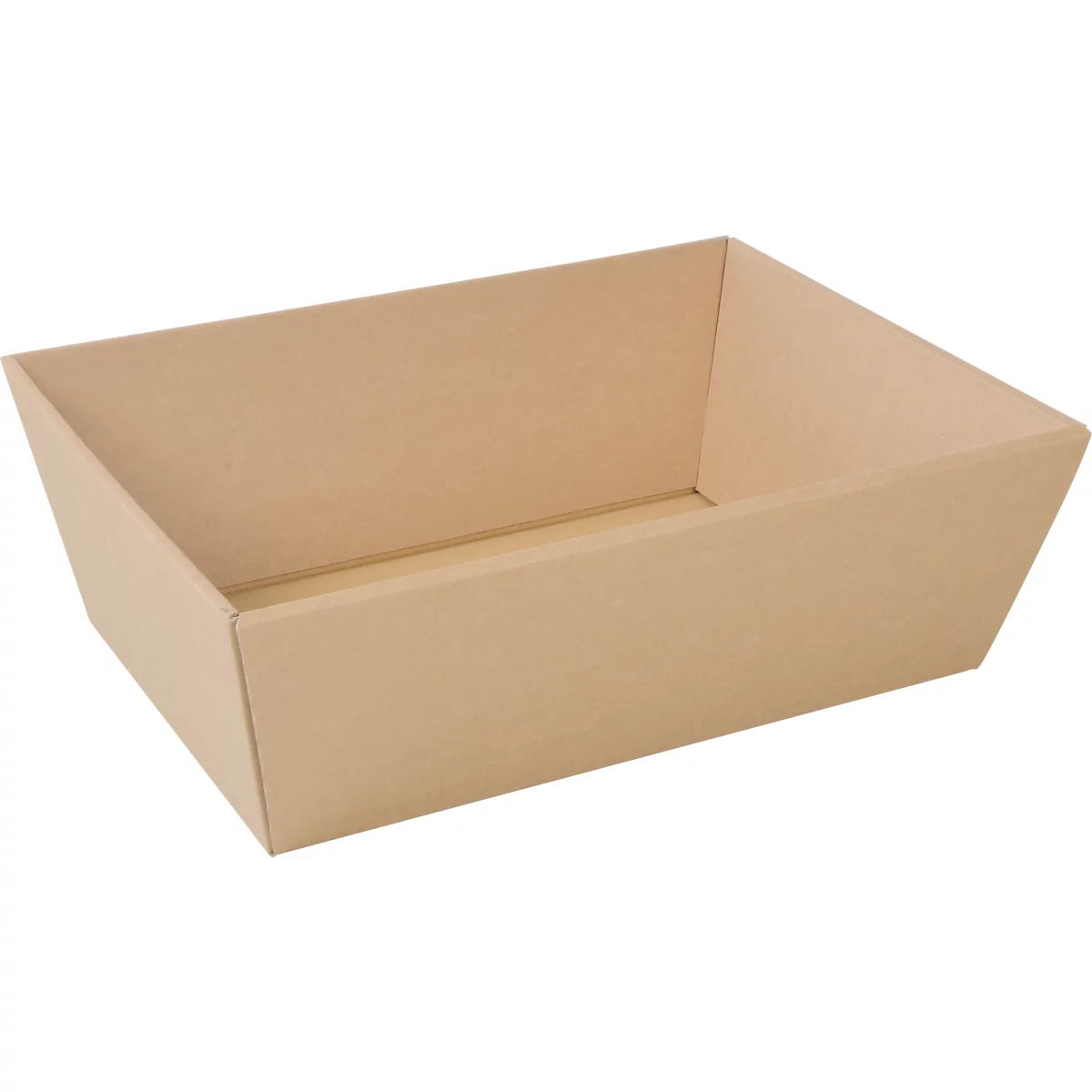 Geschenkkorb SAWP 181.705, rechteckig, groß, L 373 x B 285 x H 120 mm, Wellpappe, kraft-braun, 1 Stück